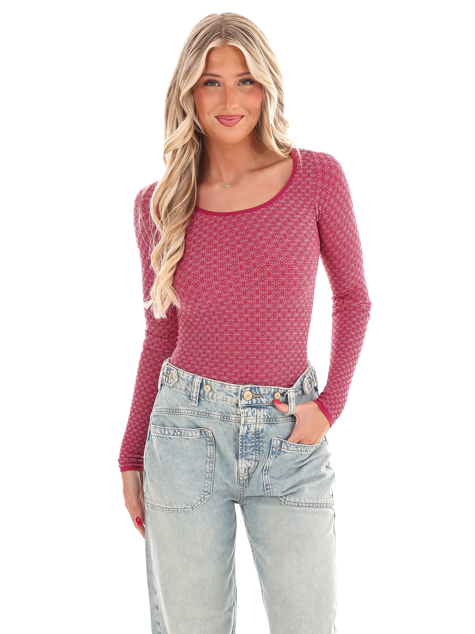 Free People Love Letter Long Sleeve Top