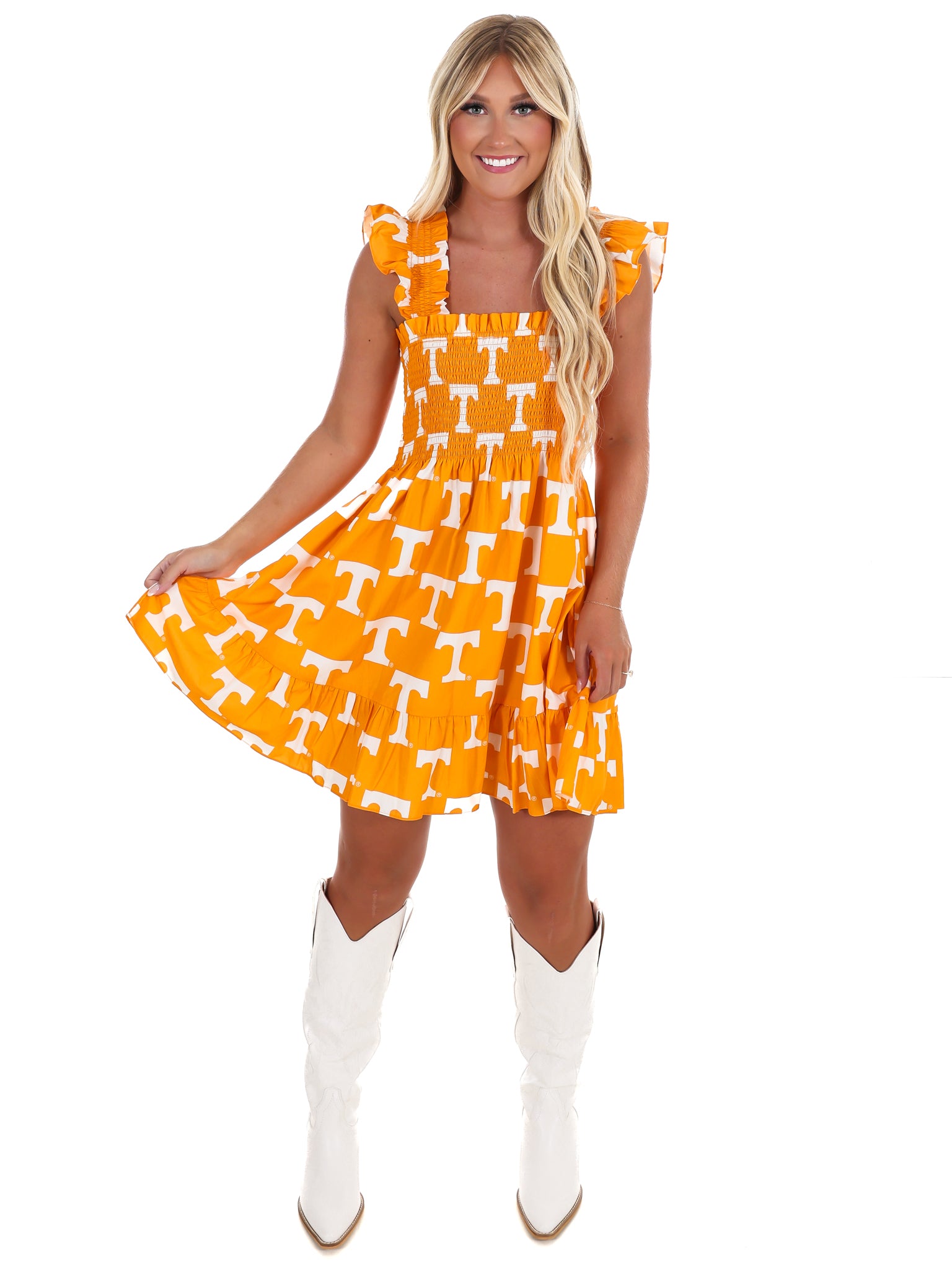 The University of Tennessee Poplin Smocked Dress