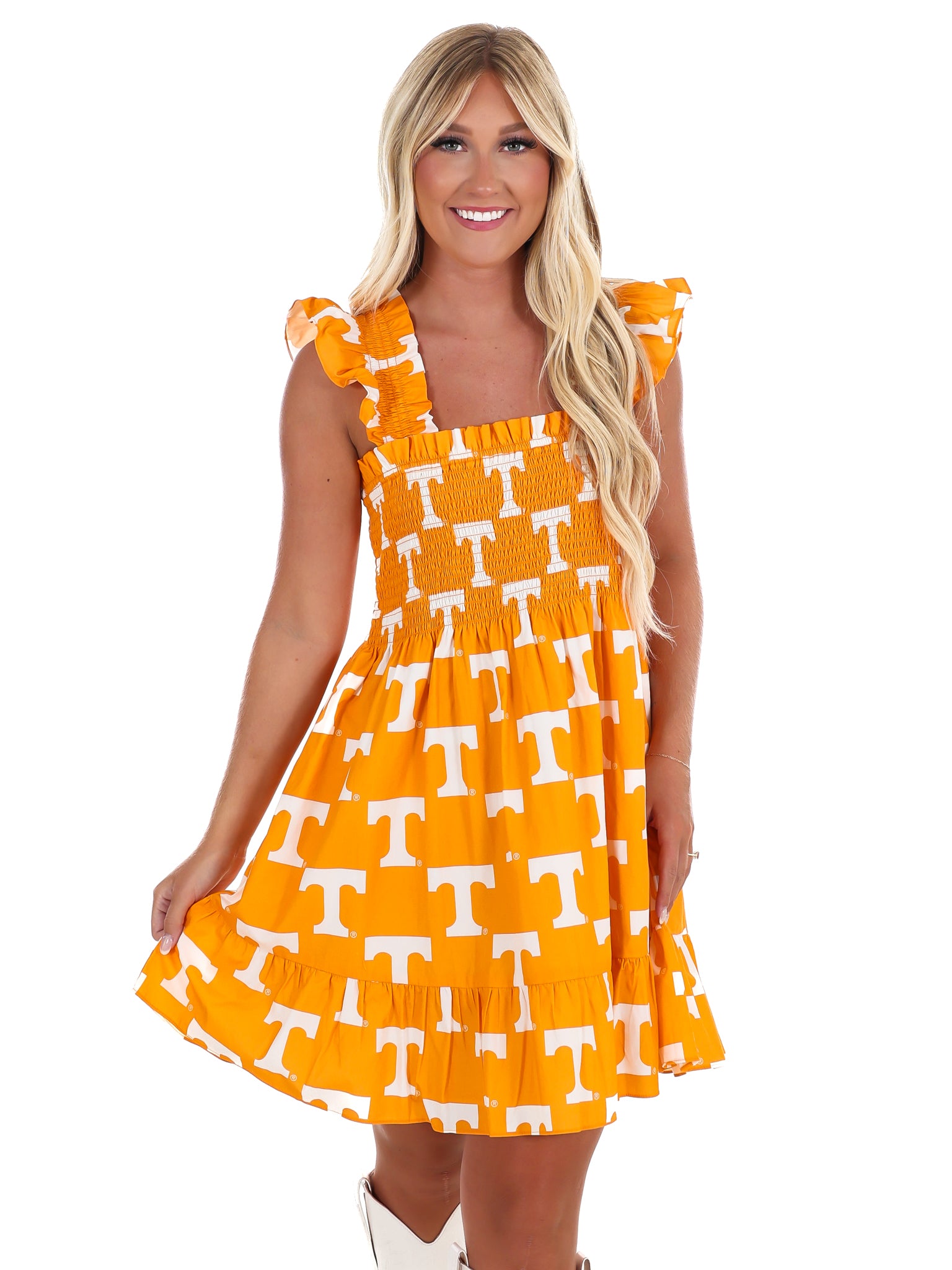 The University of Tennessee Poplin Smocked Dress