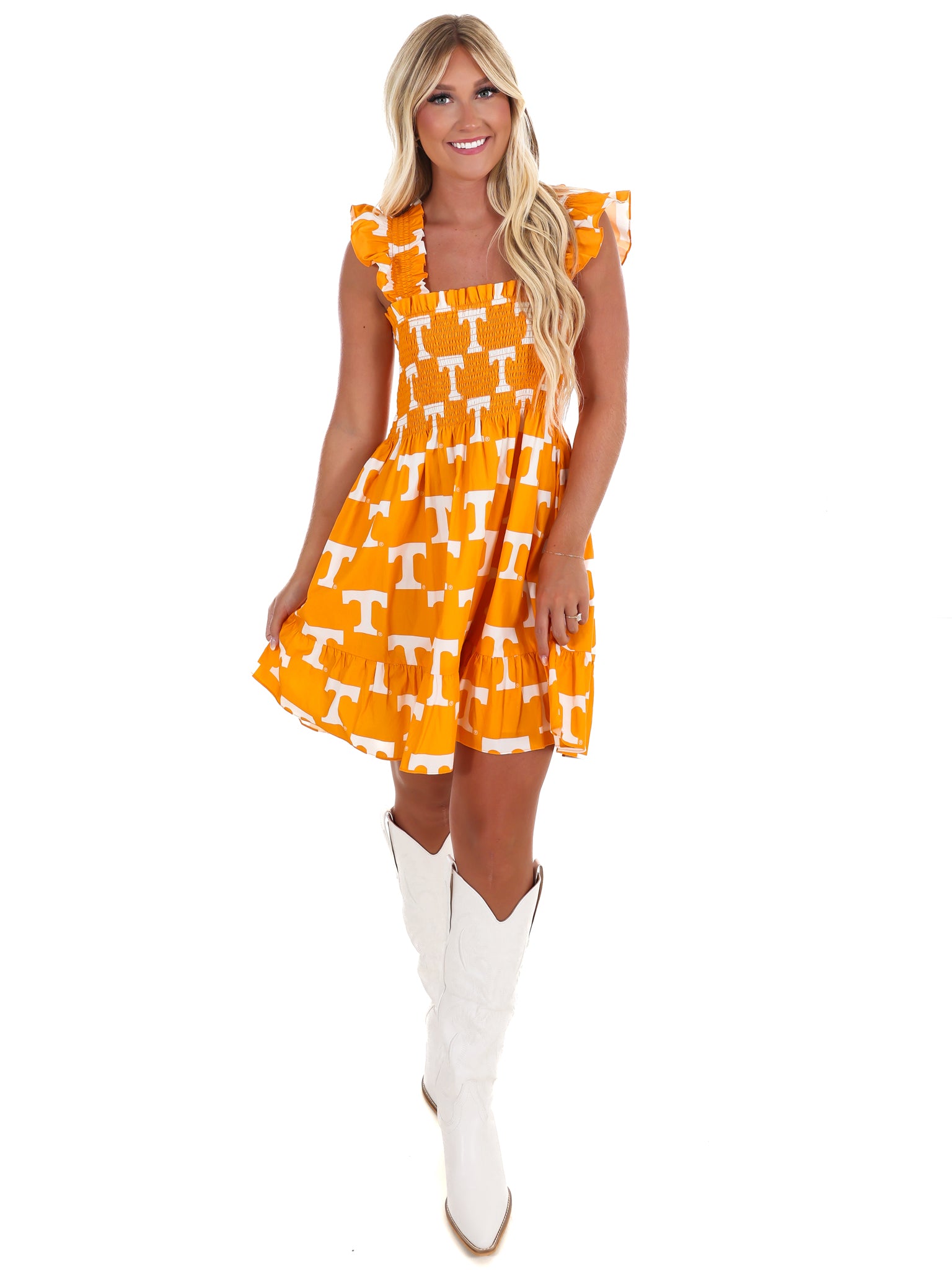 The University of Tennessee Poplin Smocked Dress