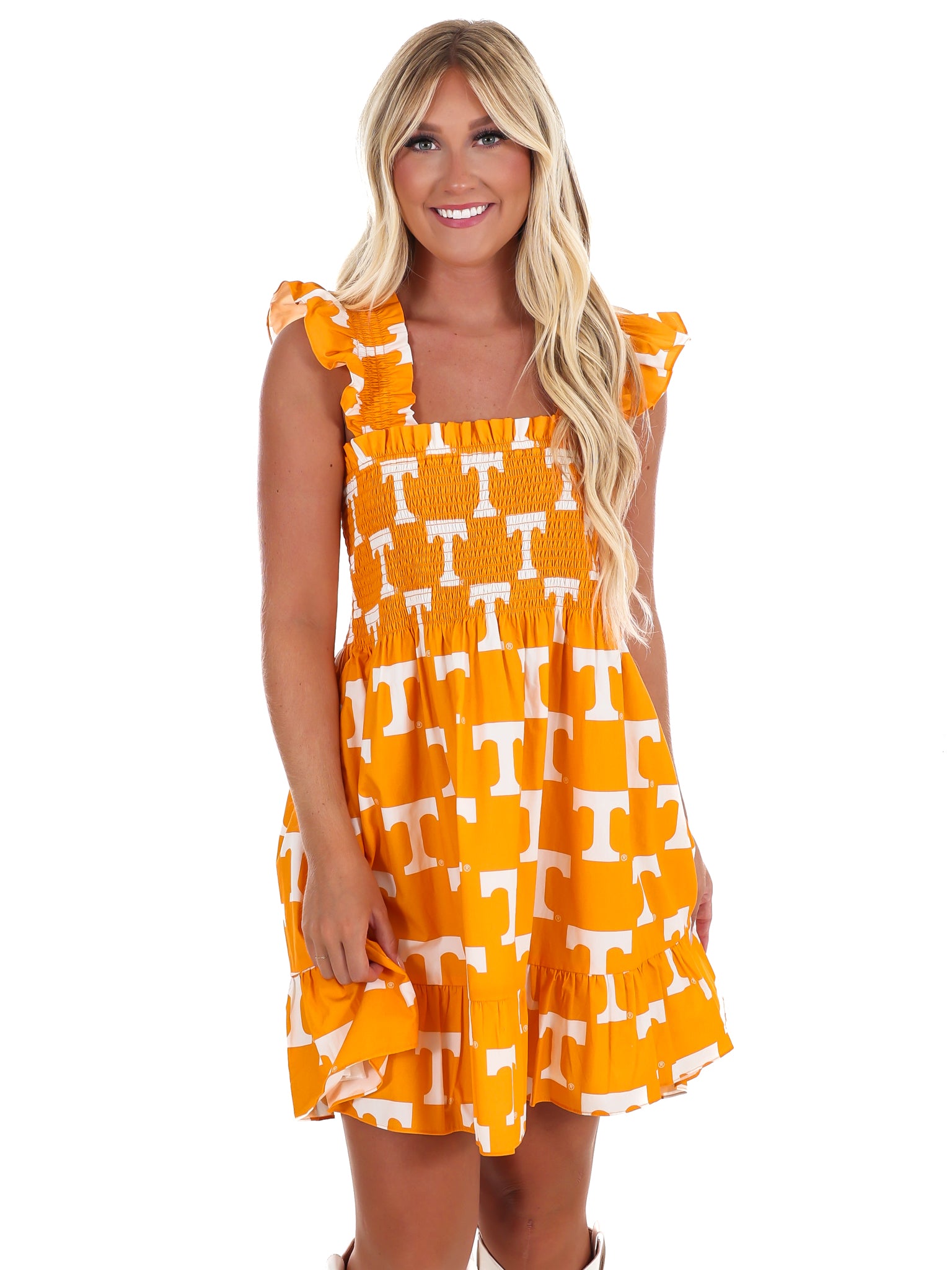 The University of Tennessee Poplin Smocked Dress