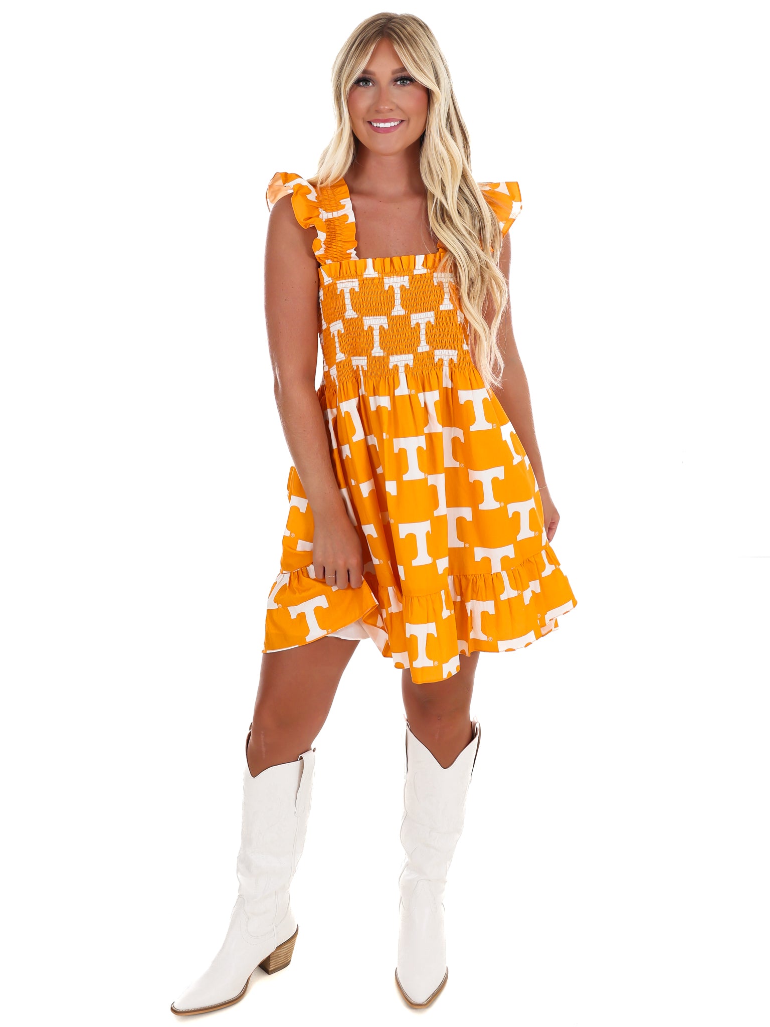 The University of Tennessee Poplin Smocked Dress