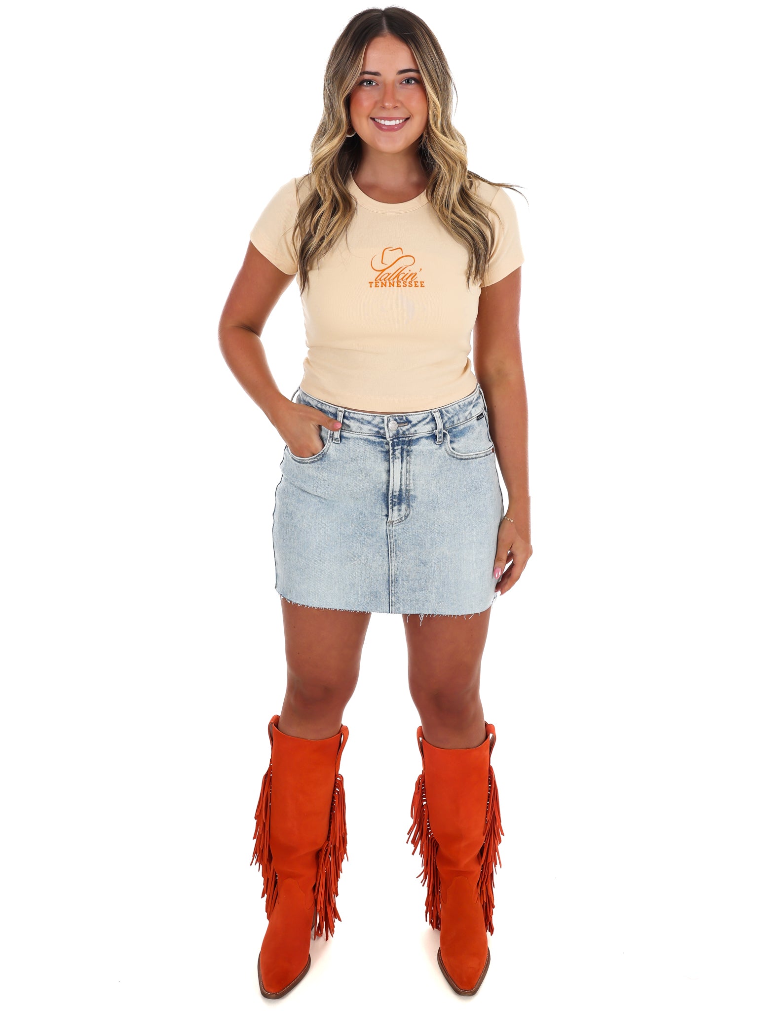 Talkin' Tennessee Cropped Baby Tee