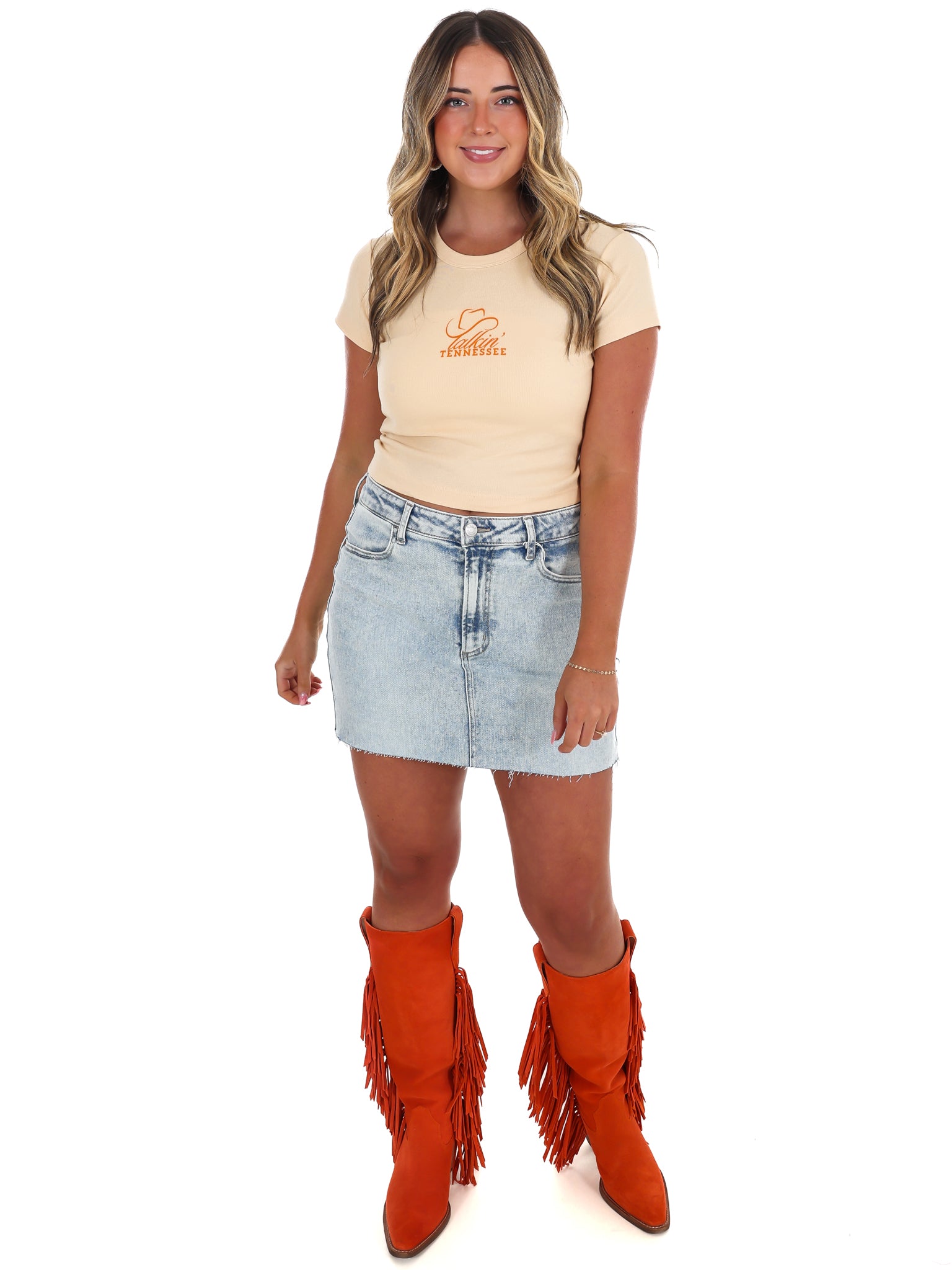 Talkin' Tennessee Cropped Baby Tee