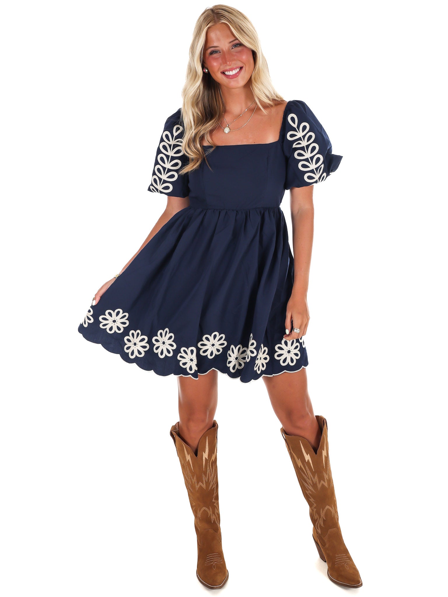 Dramatic Entrance Embroidered Mini Dress