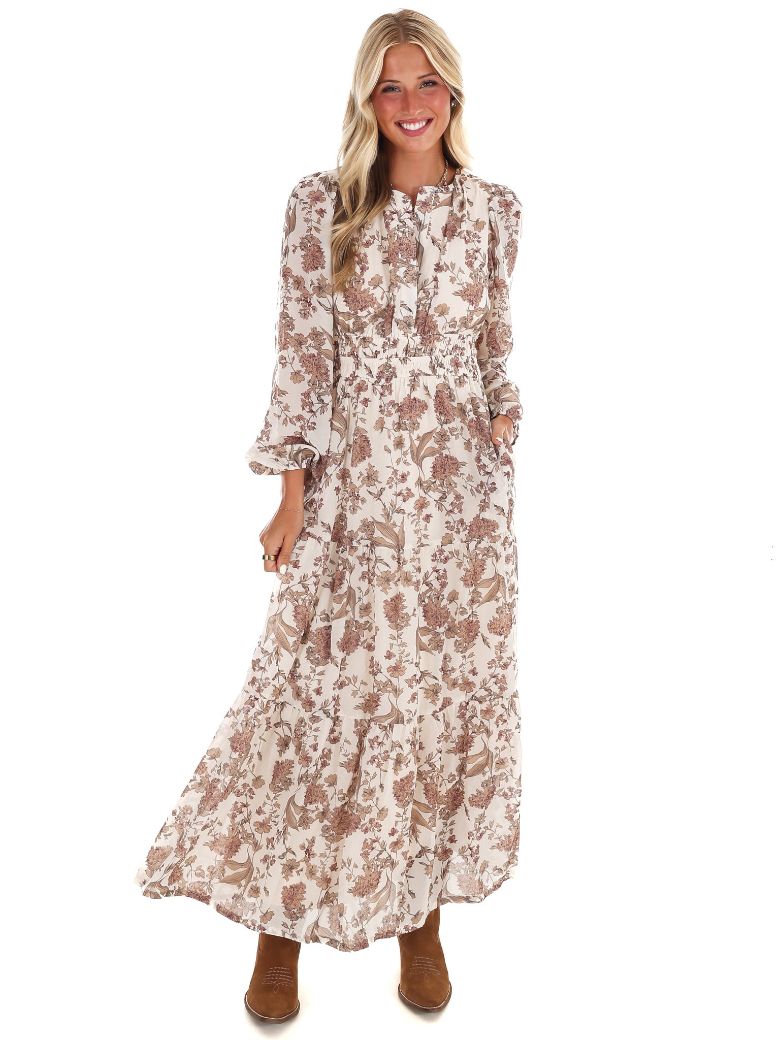 Nothing but Time Floral Maxi Dress