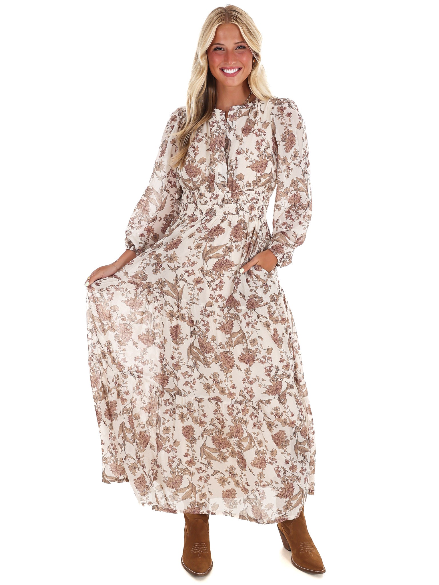 Nothing but Time Floral Maxi Dress