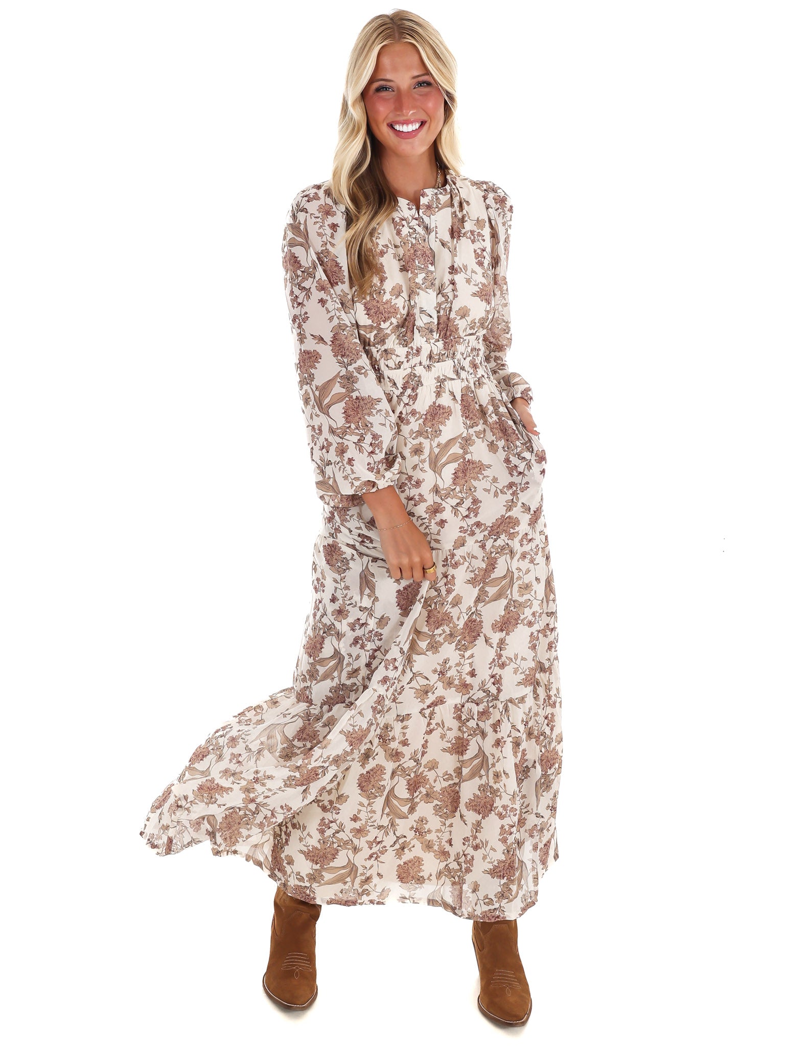 Nothing but Time Floral Maxi Dress