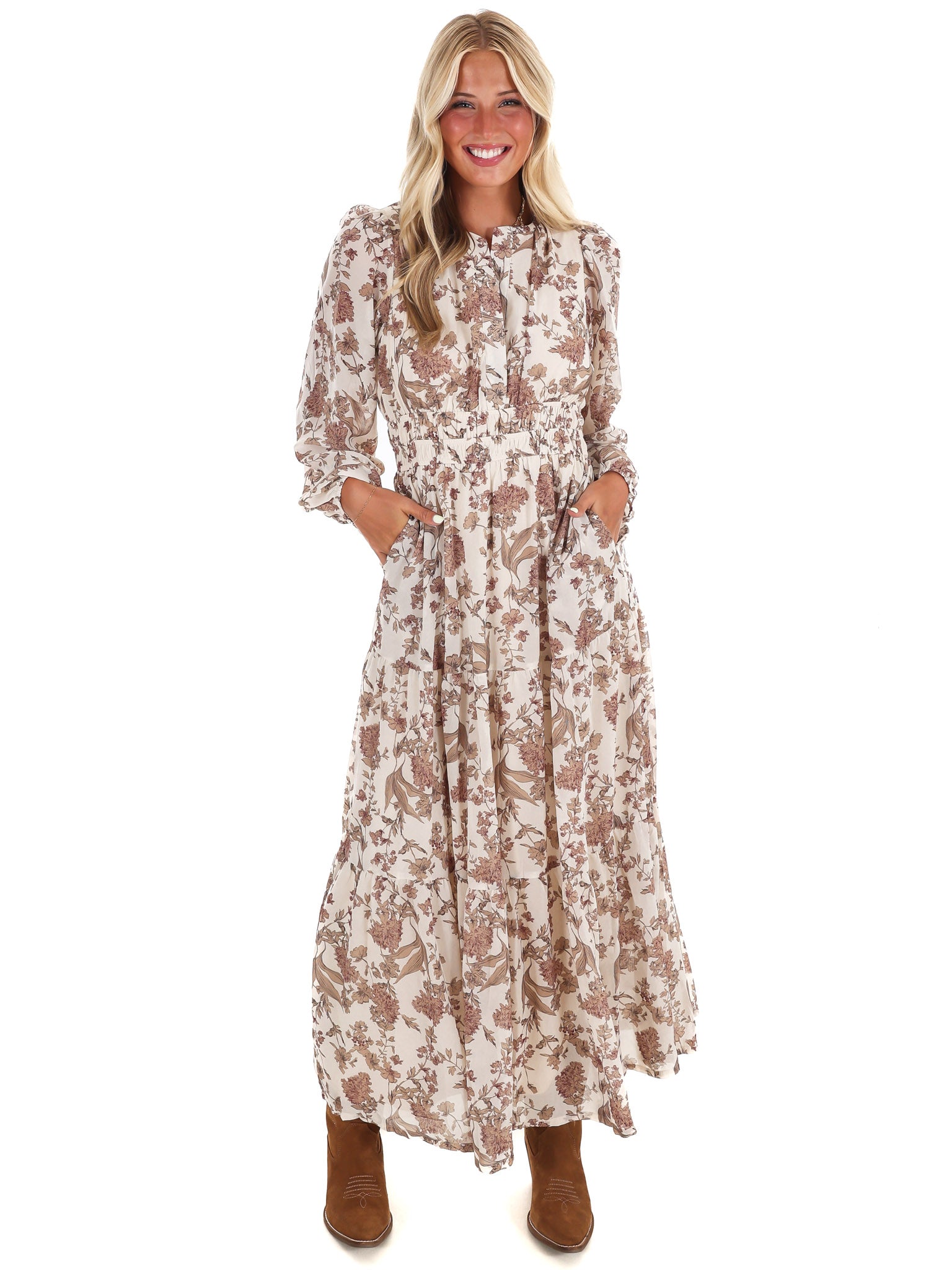 Nothing but Time Floral Maxi Dress