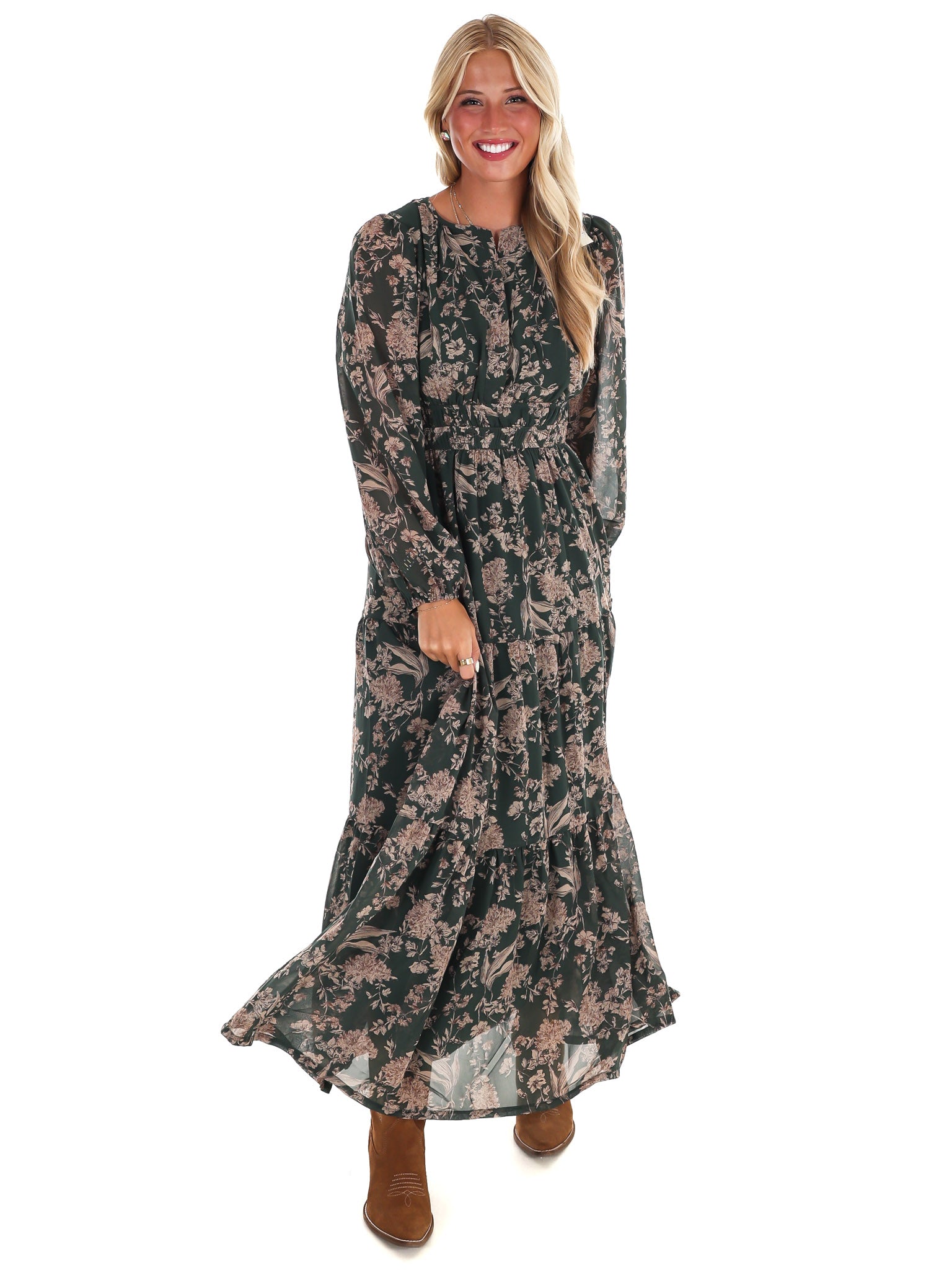 Nothing but Time Floral Maxi Dress