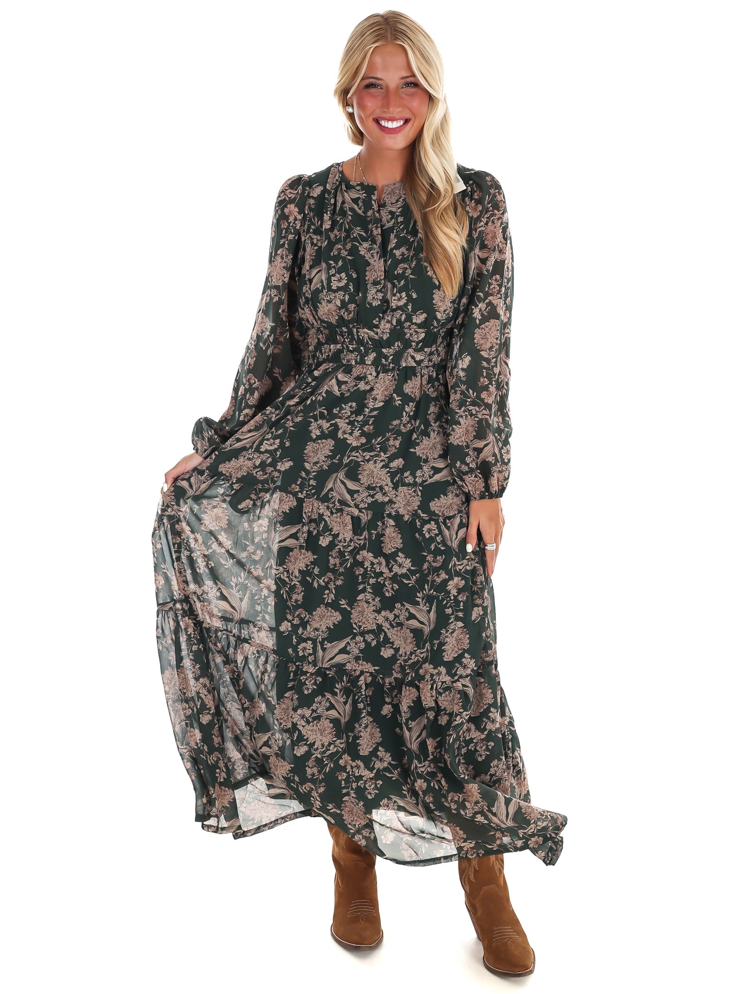 Nothing but Time Floral Maxi Dress