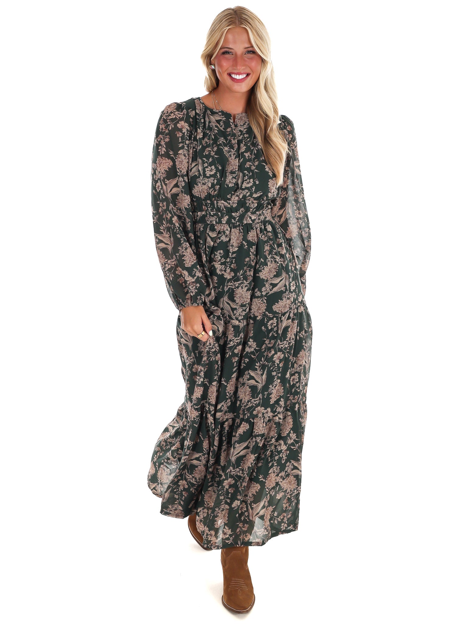 Nothing but Time Floral Maxi Dress