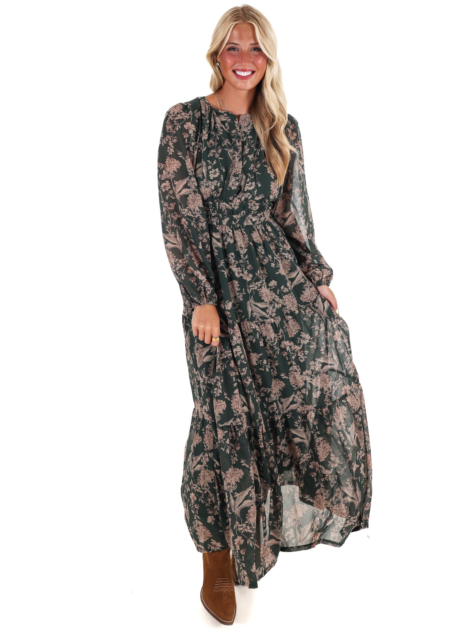 Nothing but Time Floral Maxi Dress