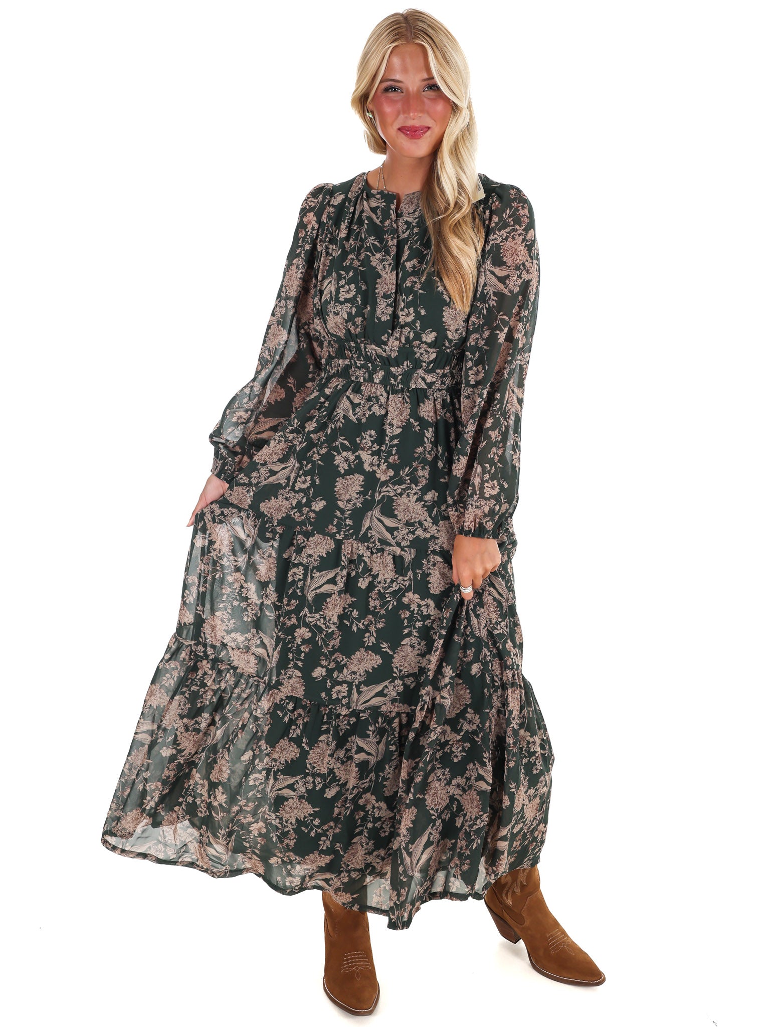 Nothing but Time Floral Maxi Dress