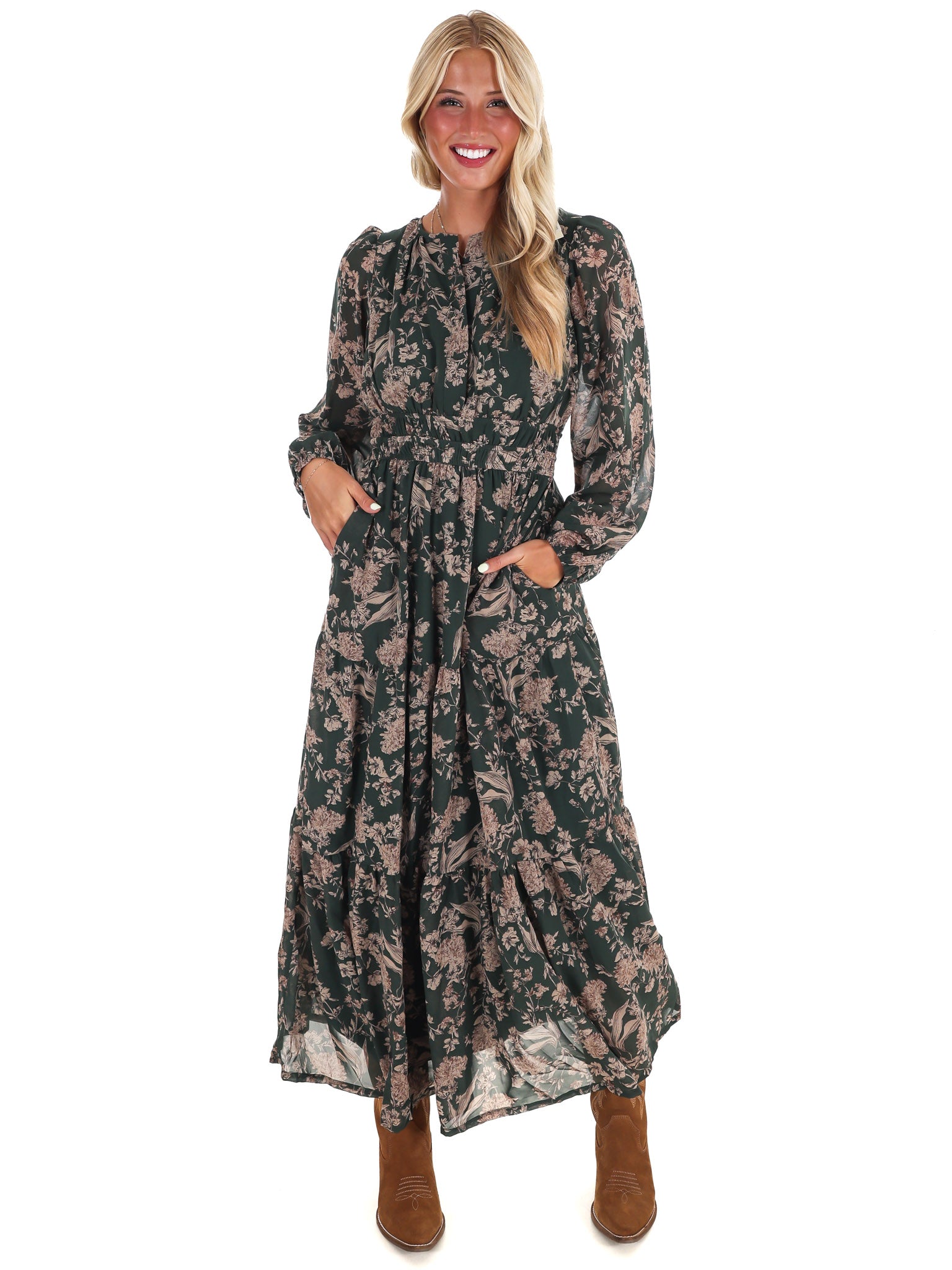 Nothing but Time Floral Maxi Dress