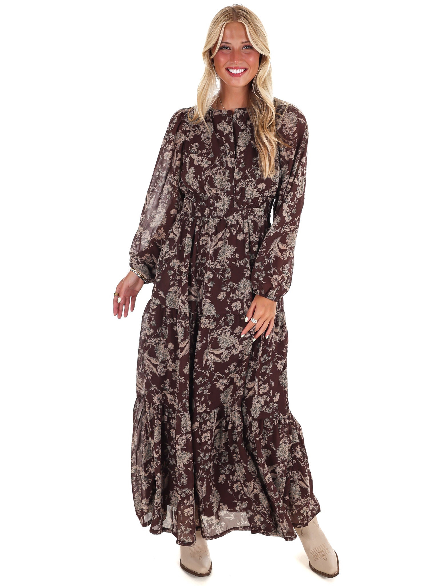 Nothing but Time Floral Maxi Dress