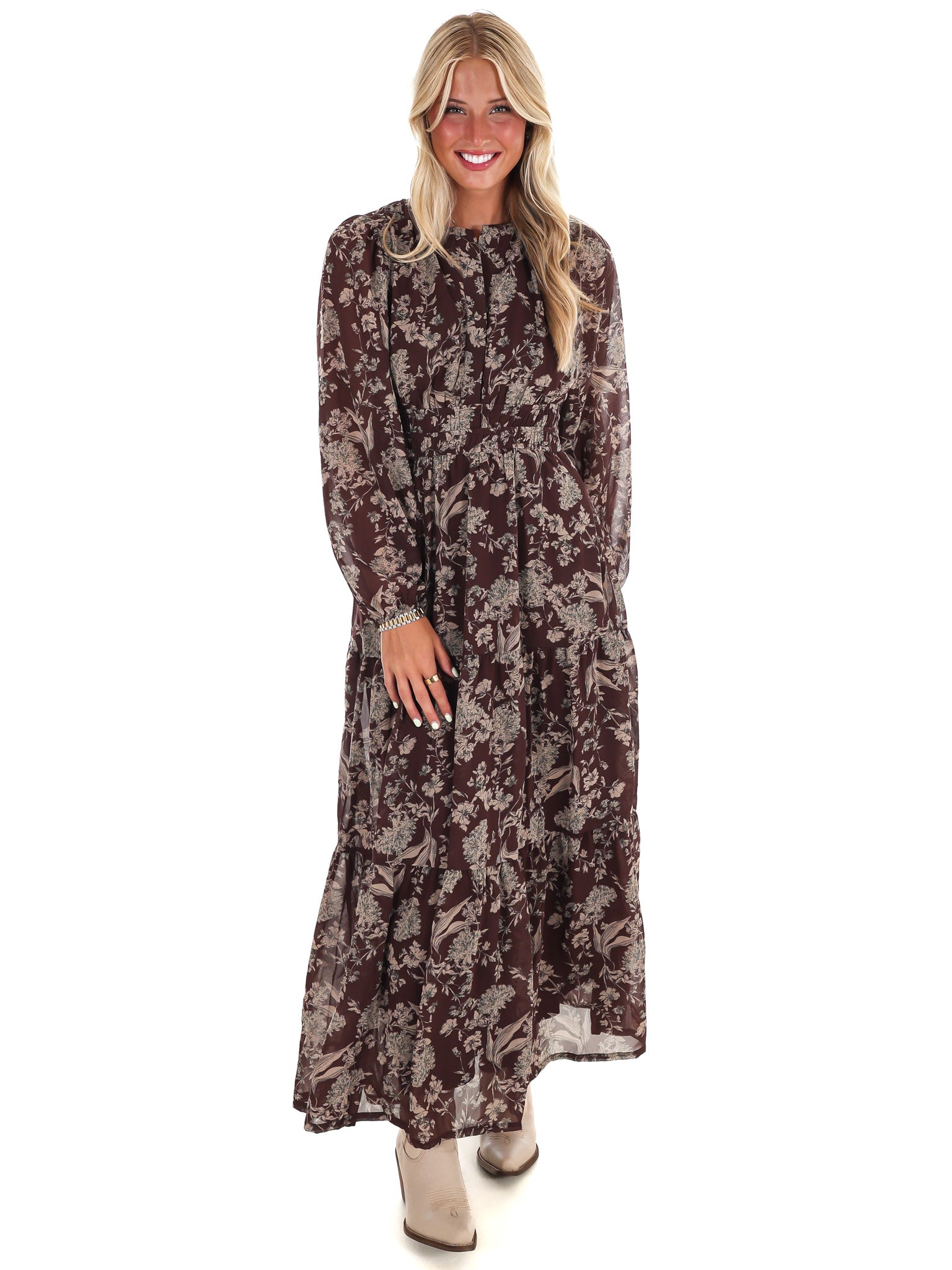 Nothing but Time Floral Maxi Dress