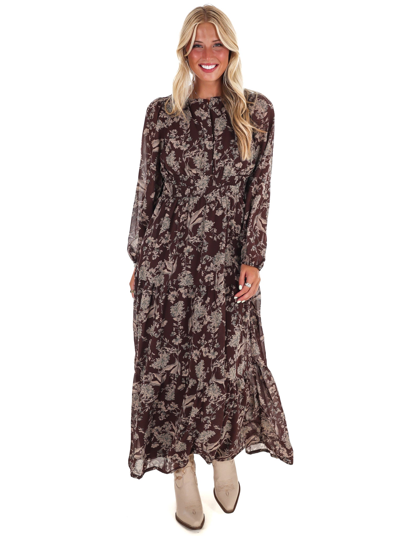 Nothing but Time Floral Maxi Dress