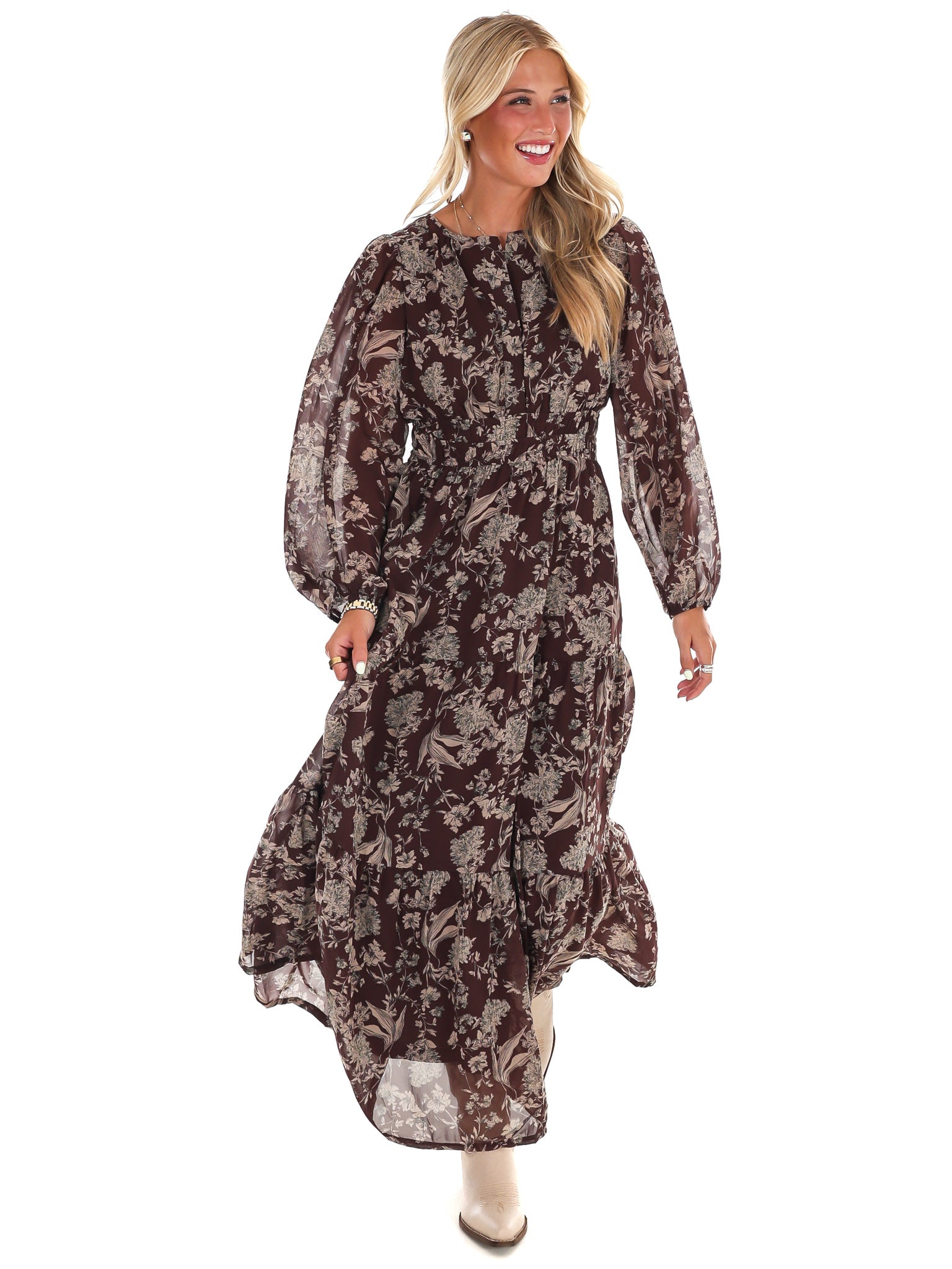 Nothing but Time Floral Maxi Dress