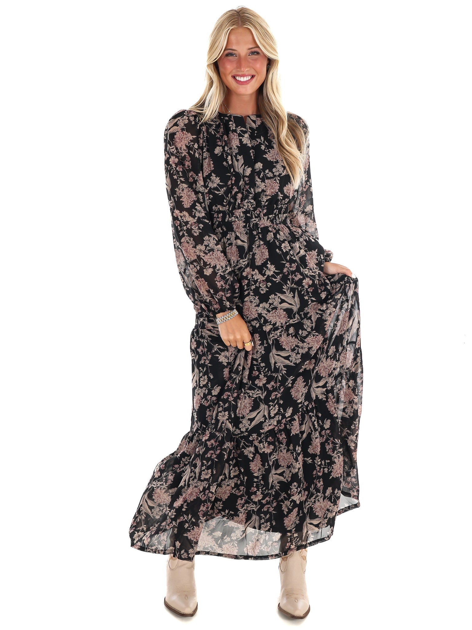 Nothing but Time Floral Maxi Dress