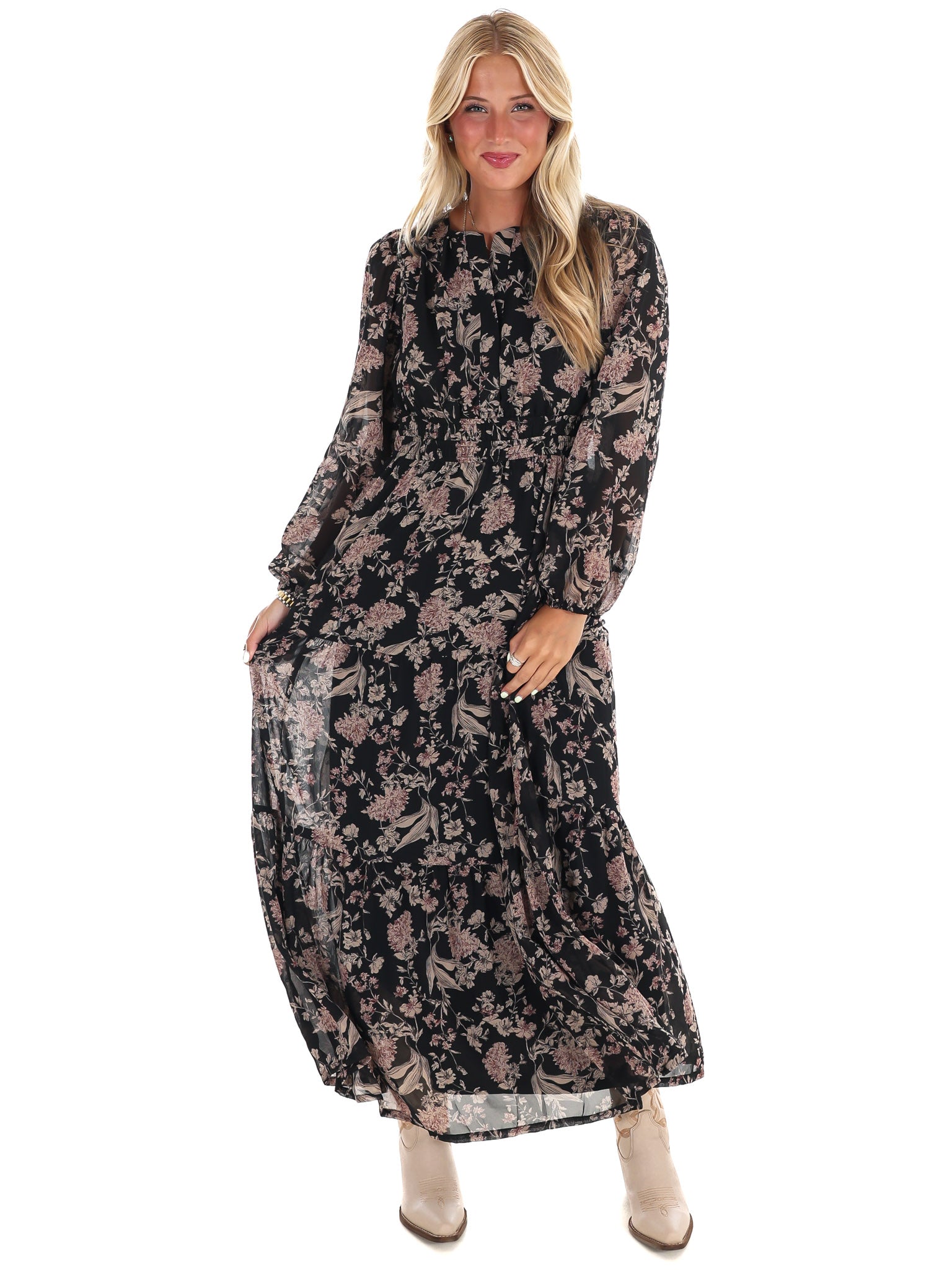 Nothing but Time Floral Maxi Dress