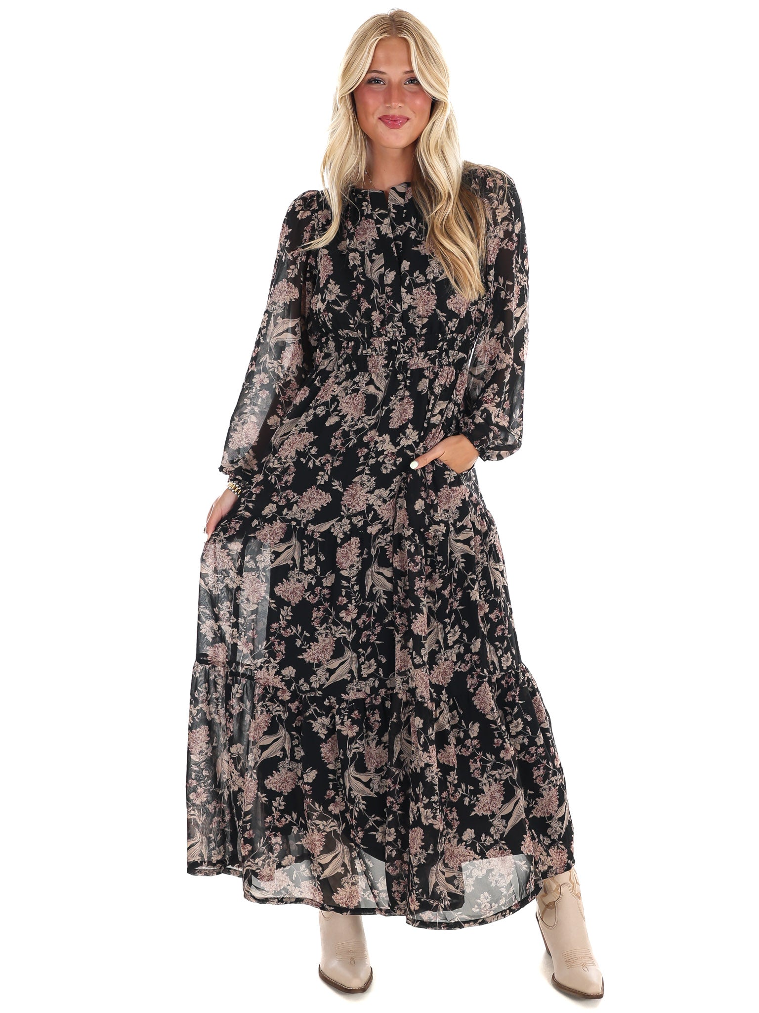 Nothing but Time Floral Maxi Dress