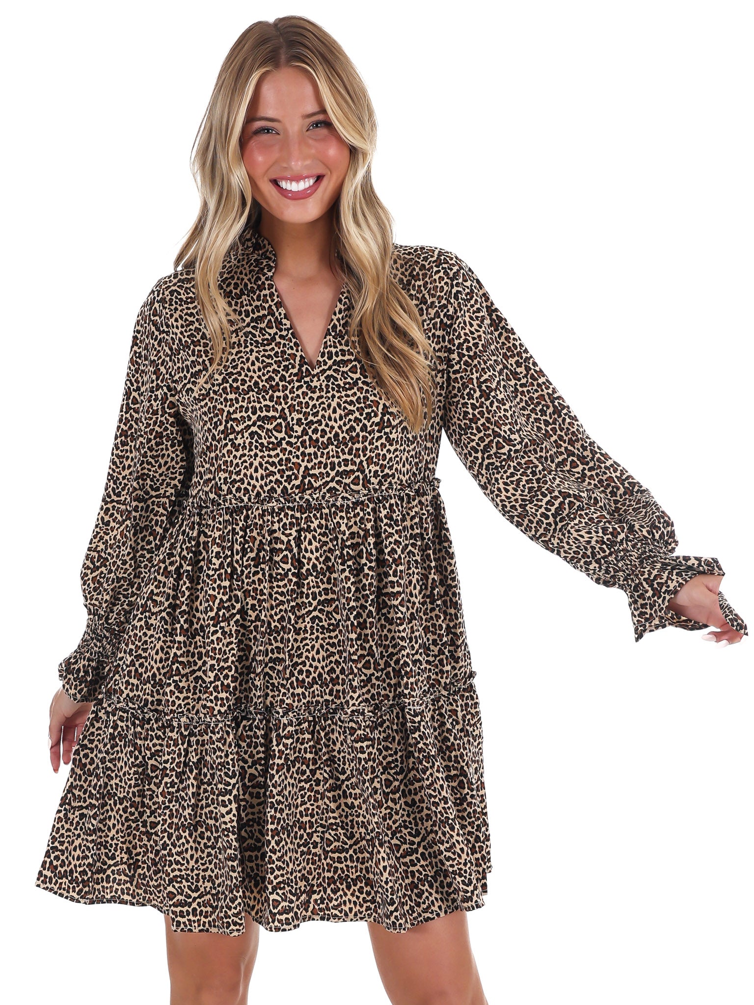Out of the Woods Leopard Mini Dress