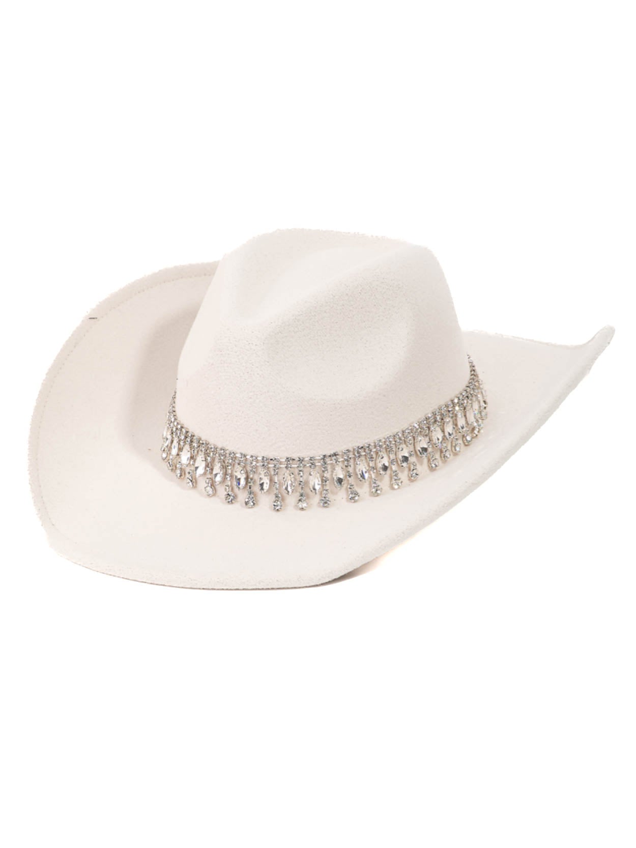 Rhinestone Fringe Chain Fedora Hat