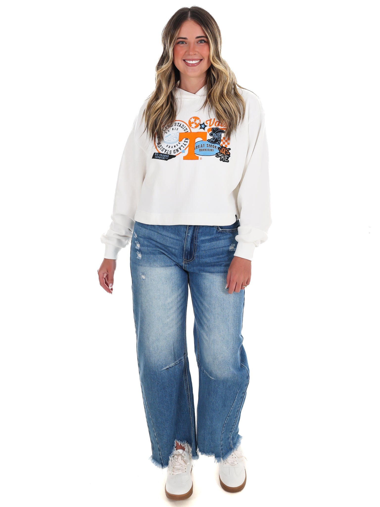 Tennessee Layer Patch Luxe Crop Hoodie