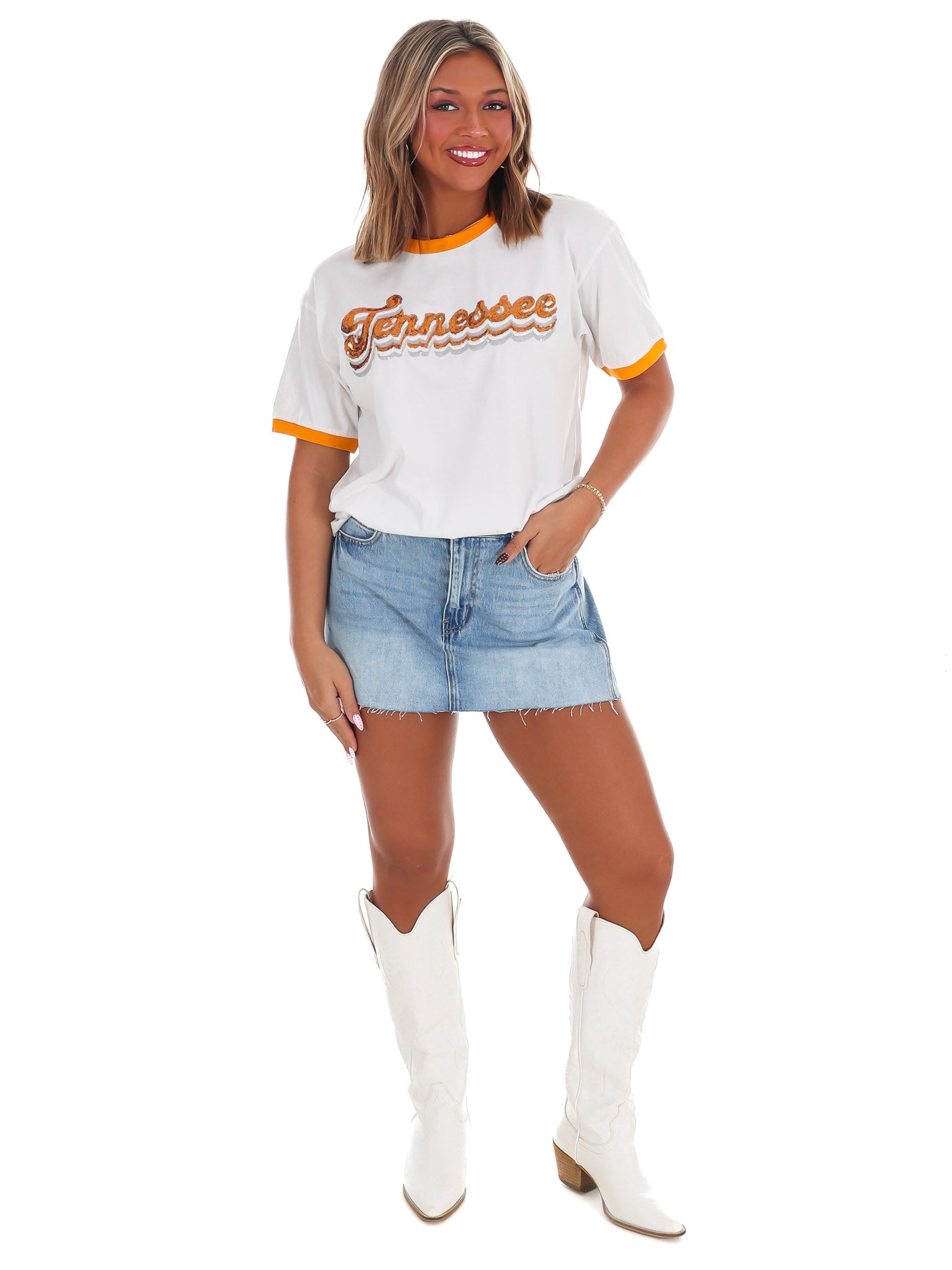 Tennessee Sequin Ringer Tee