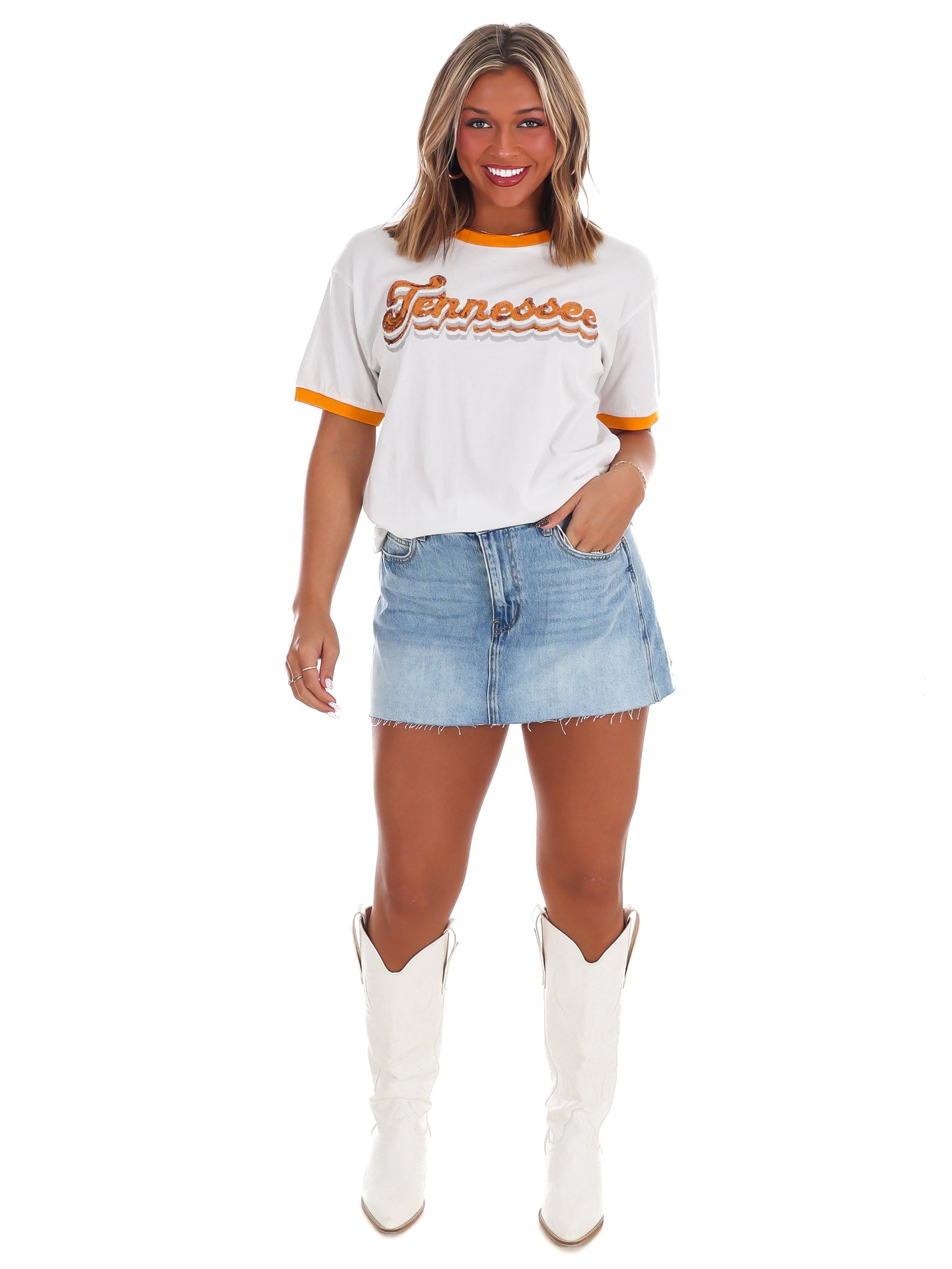 Tennessee Sequin Ringer Tee