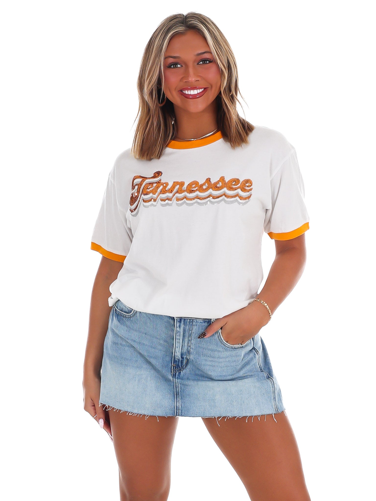 Tennessee Sequin Ringer Tee