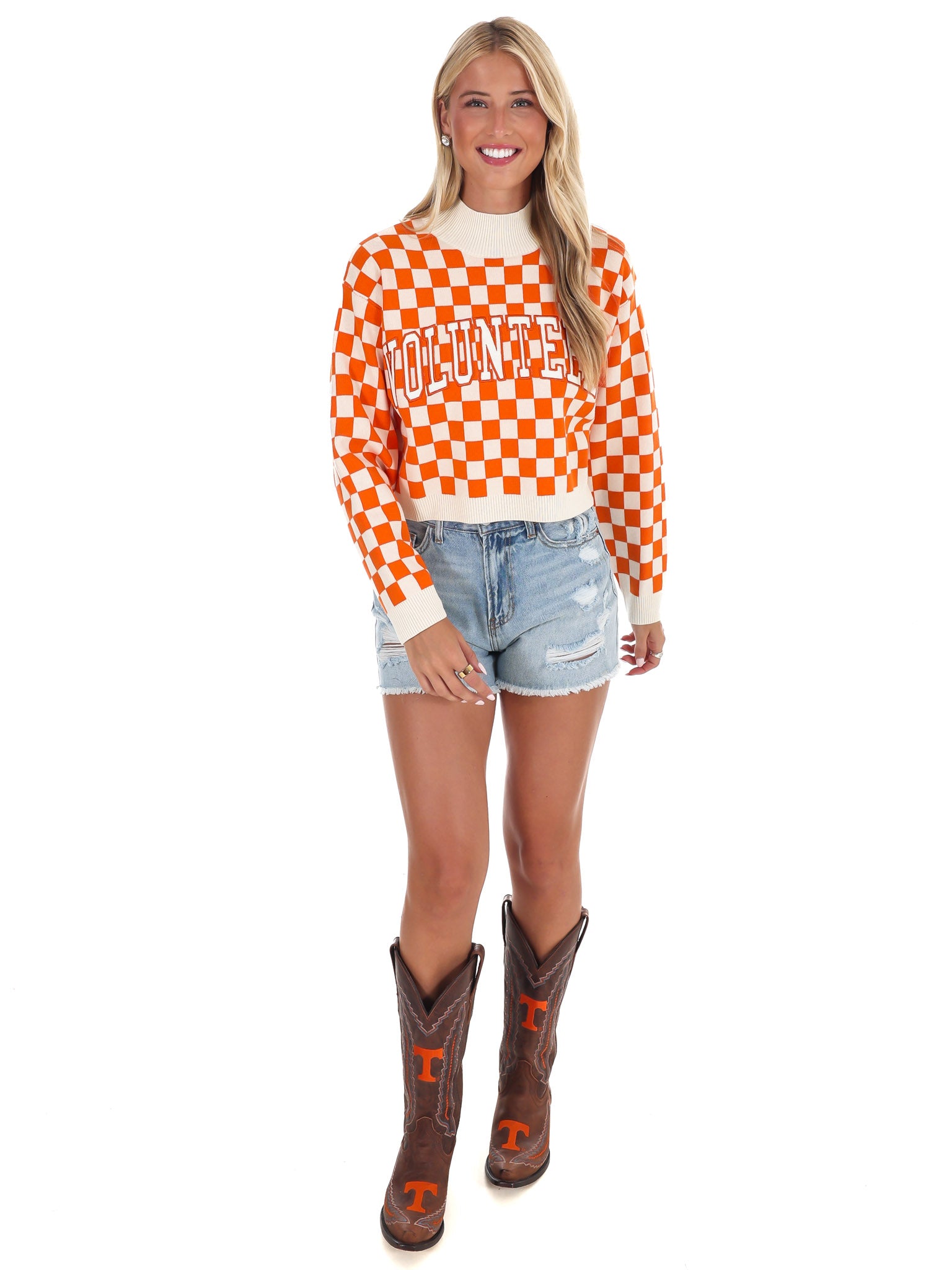 U Of Tennessee Checkerboard Sweater