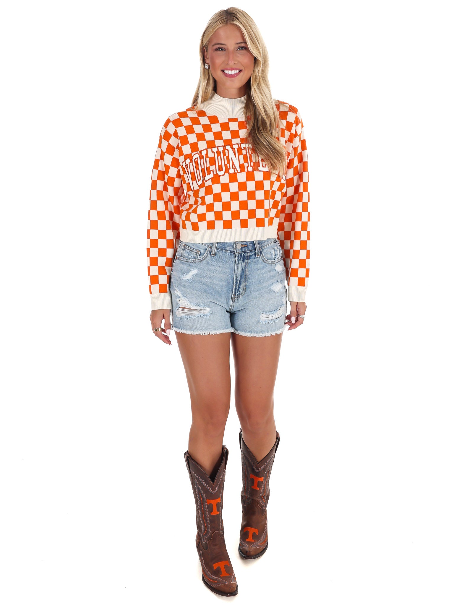 U Of Tennessee Checkerboard Sweater