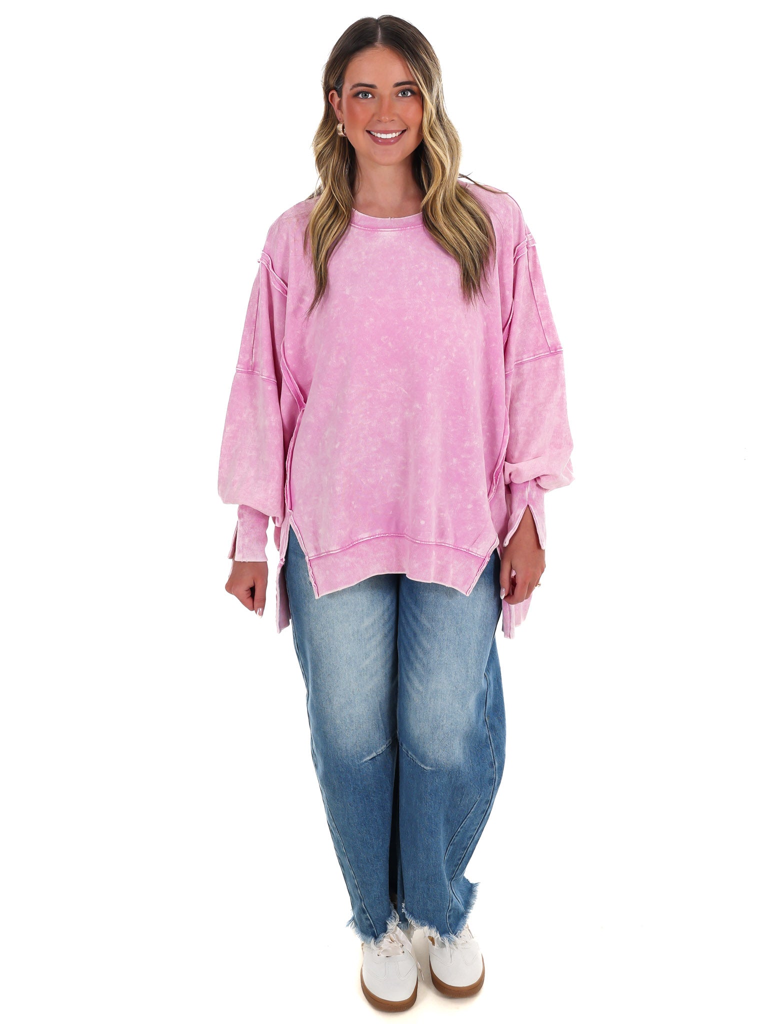 Lovely Life Acid Wash Sweatshirt