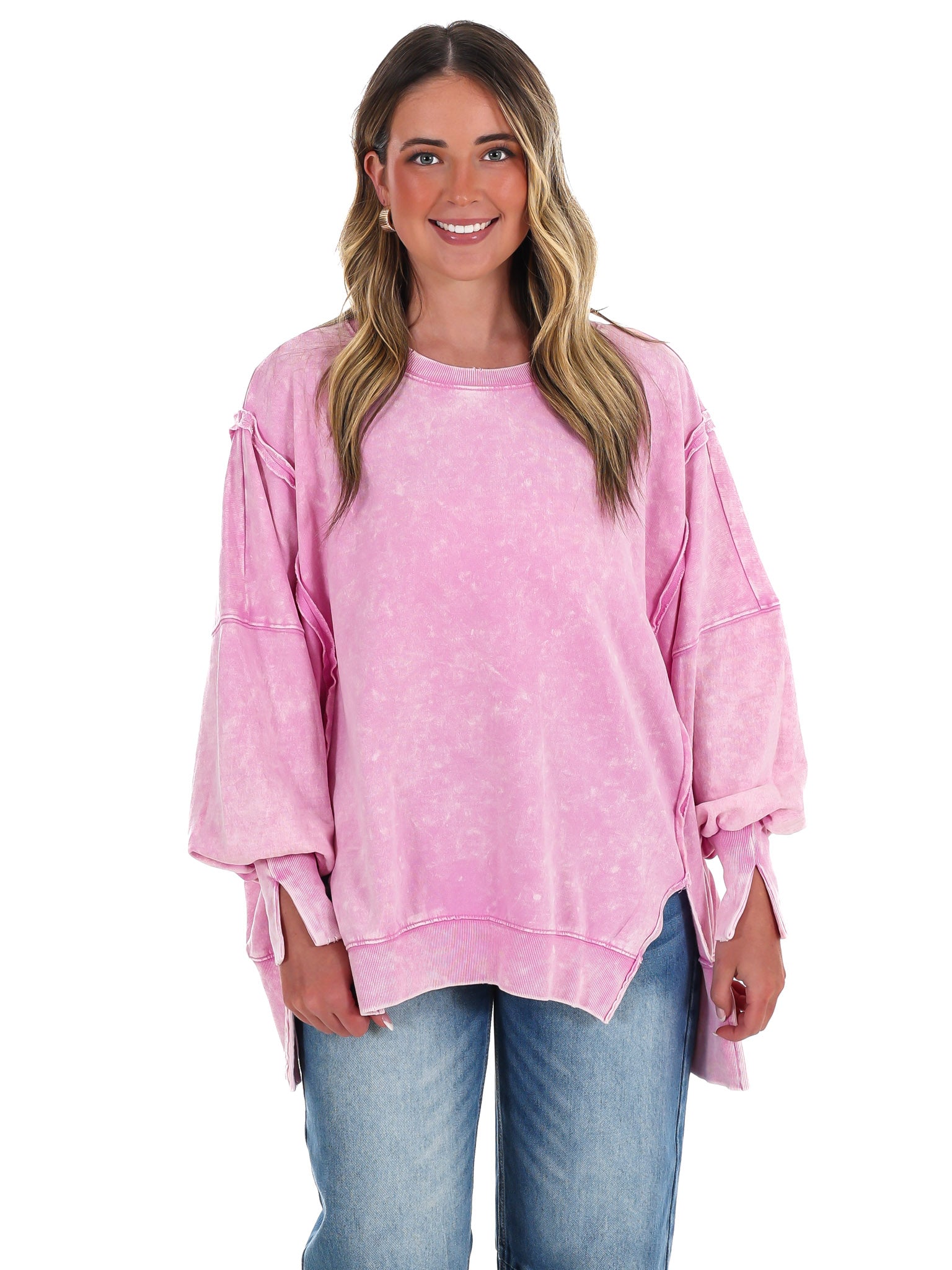 Lovely Life Acid Wash Sweatshirt