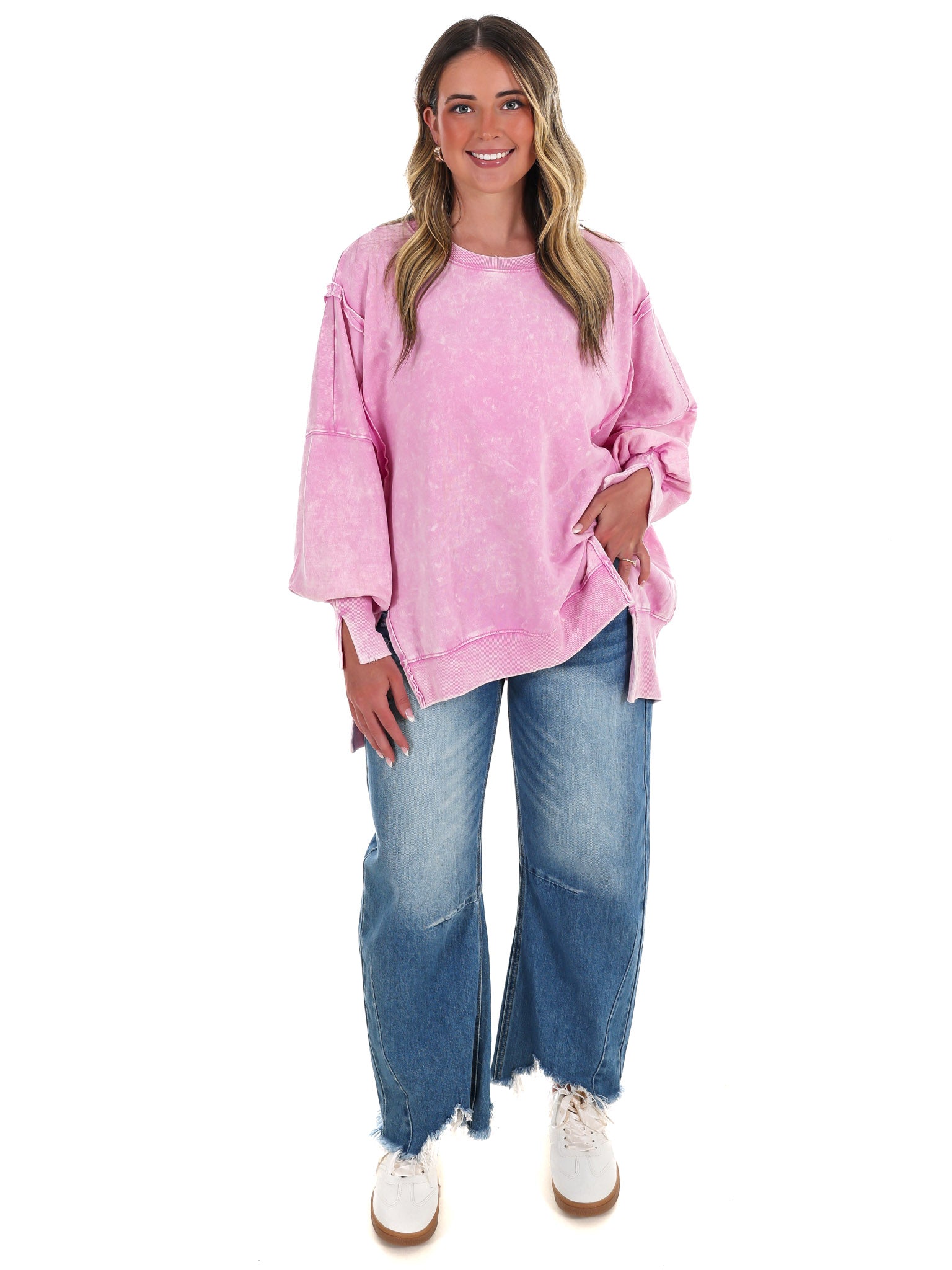 Lovely Life Acid Wash Sweatshirt