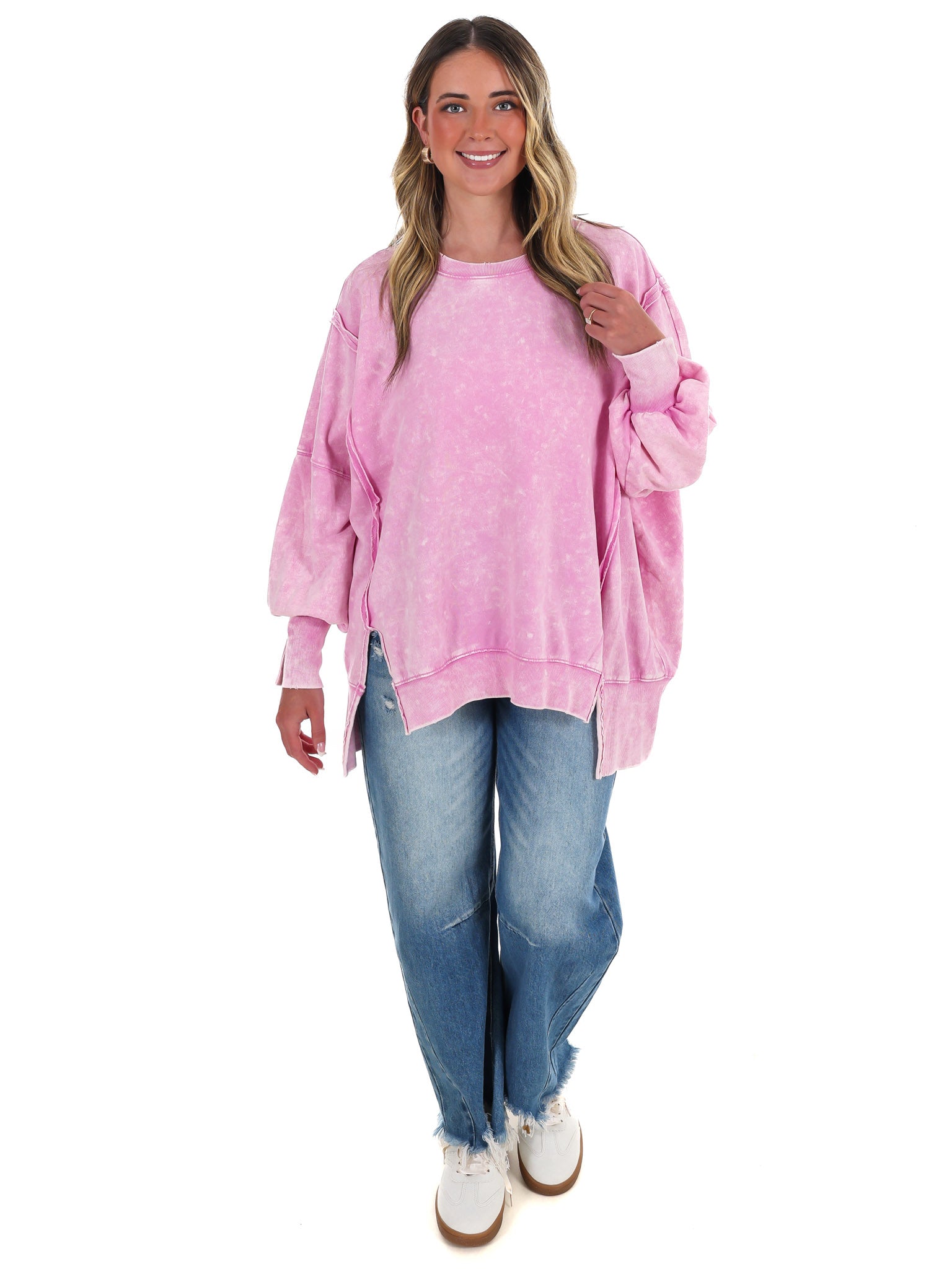 Lovely Life Acid Wash Sweatshirt