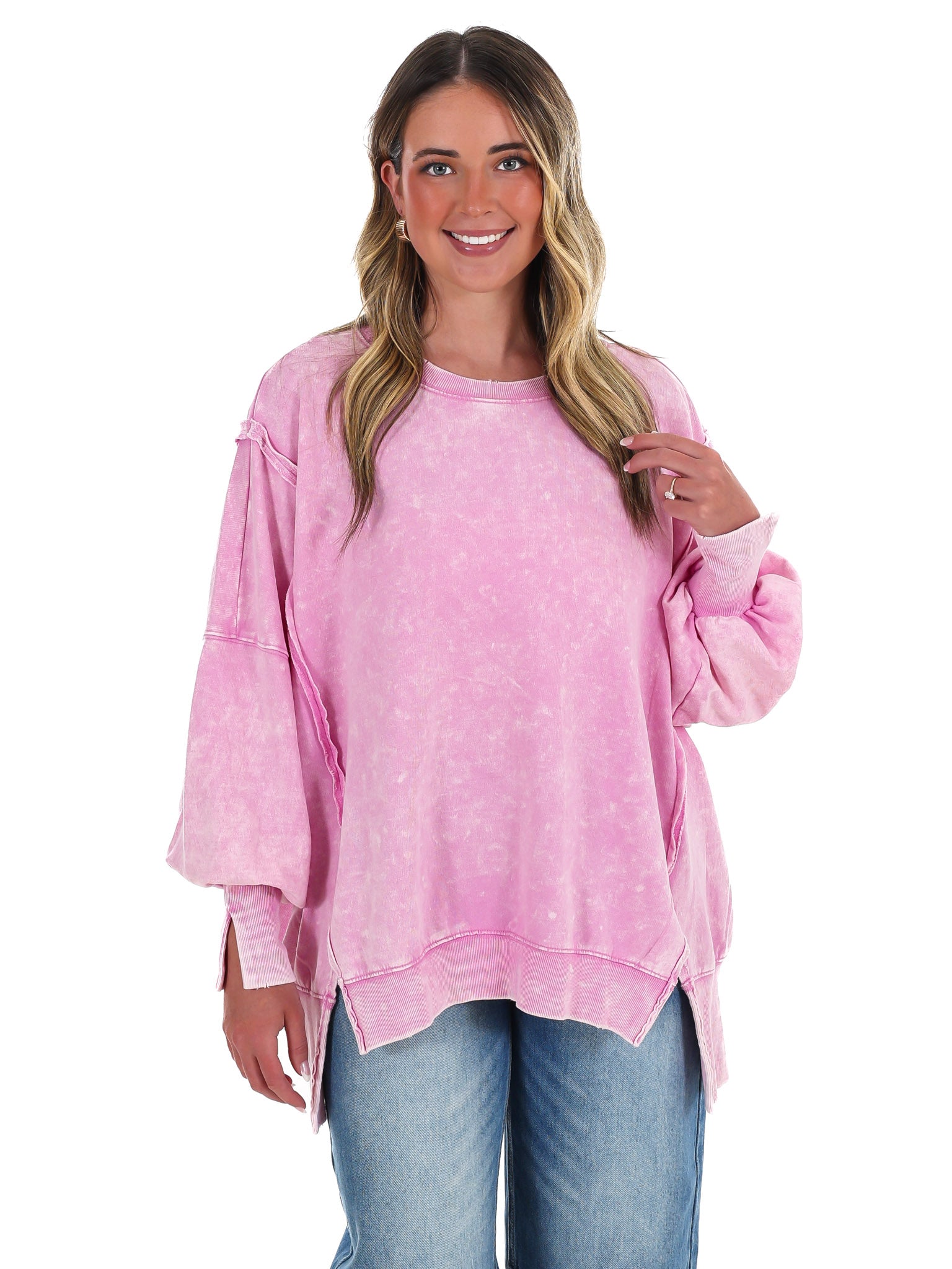 Lovely Life Acid Wash Sweatshirt