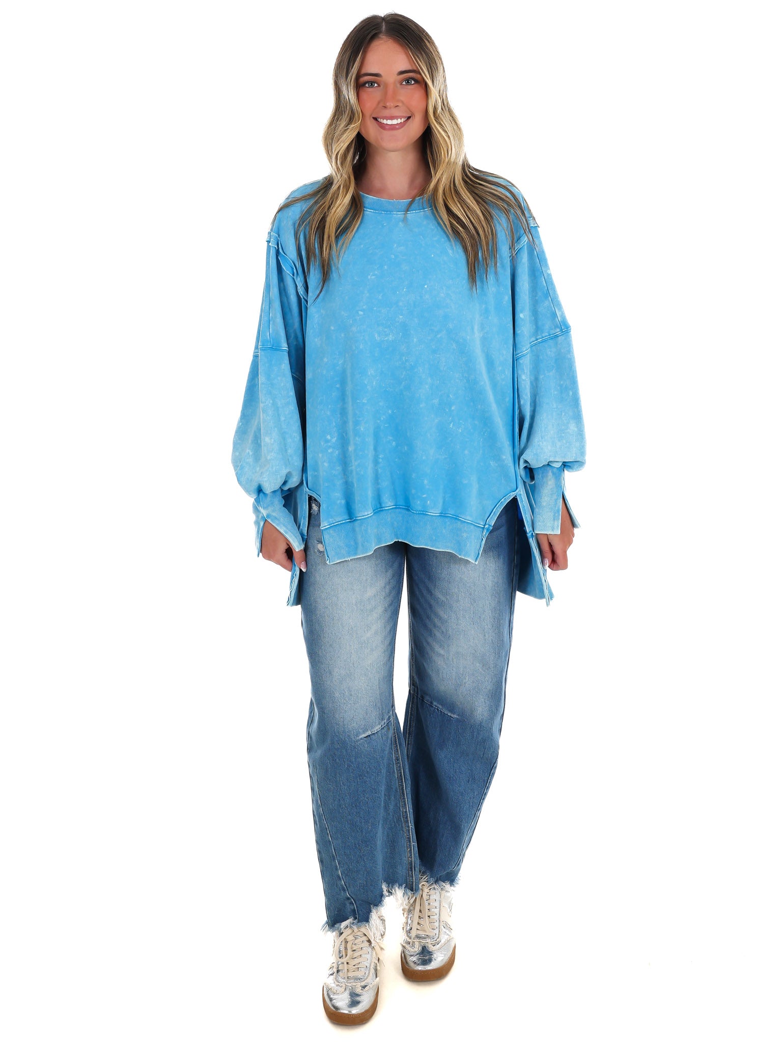 Lovely Life Acid Wash Sweatshirt