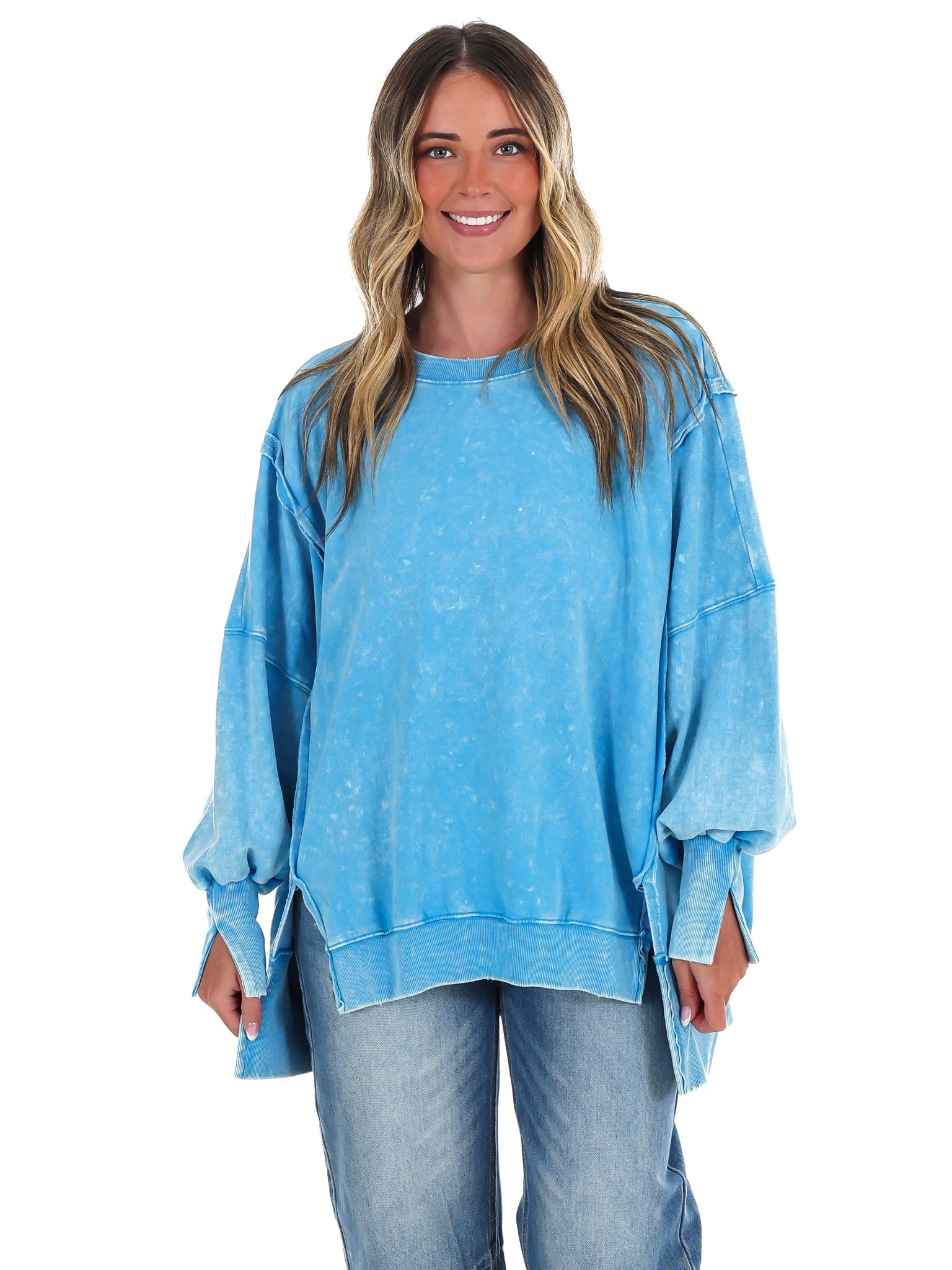 Lovely Life Acid Wash Sweatshirt