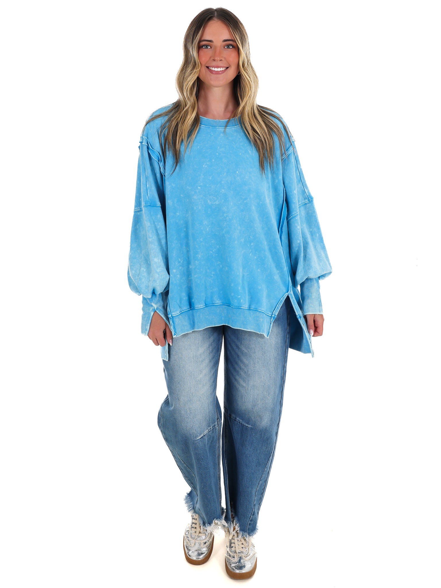 Lovely Life Acid Wash Sweatshirt