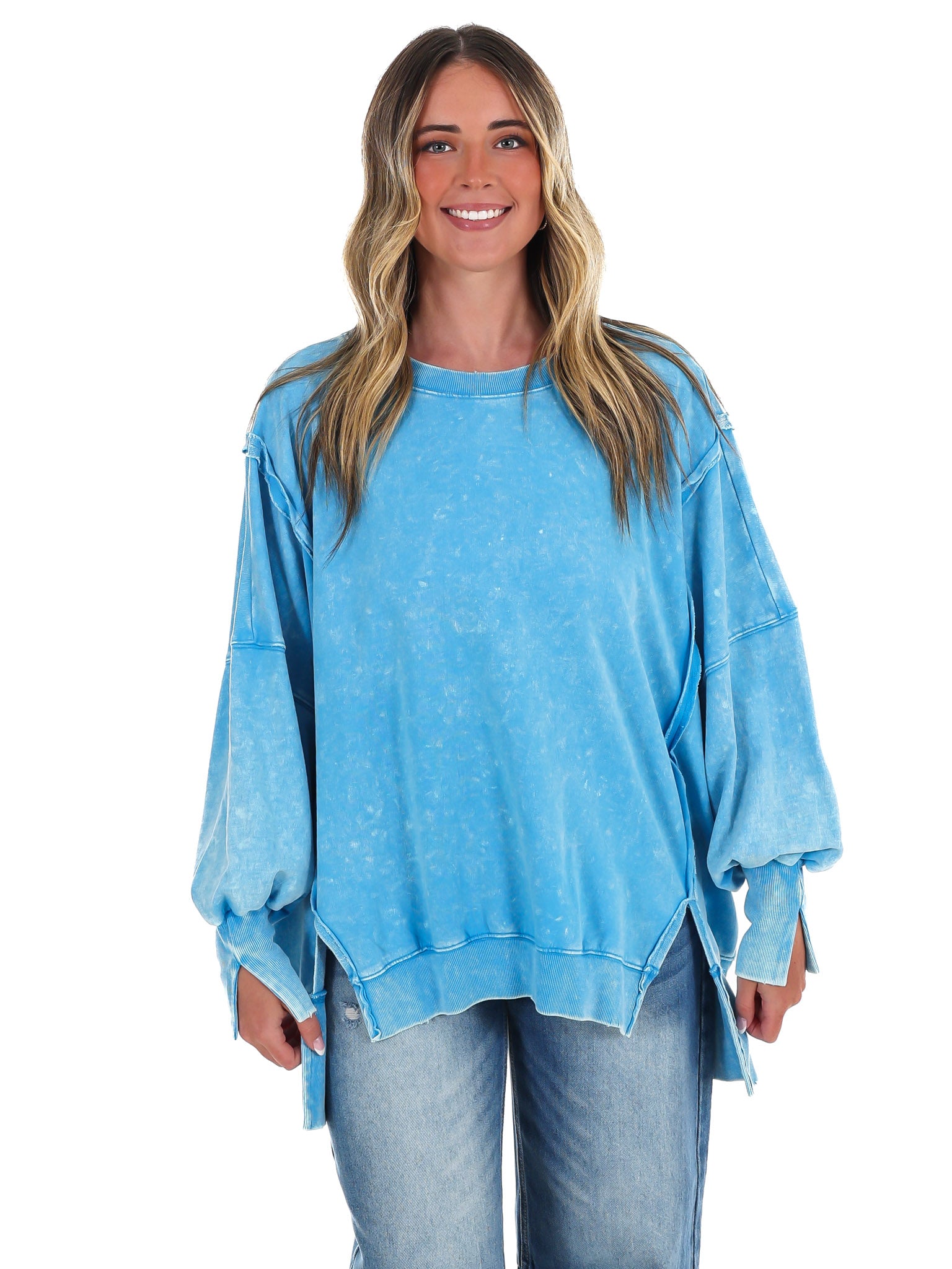 Lovely Life Acid Wash Sweatshirt