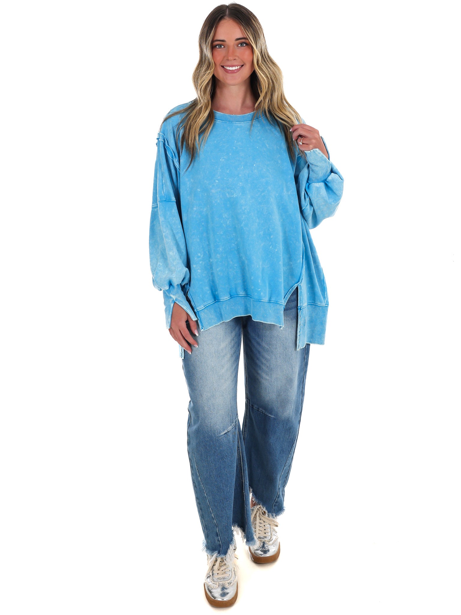 Lovely Life Acid Wash Sweatshirt