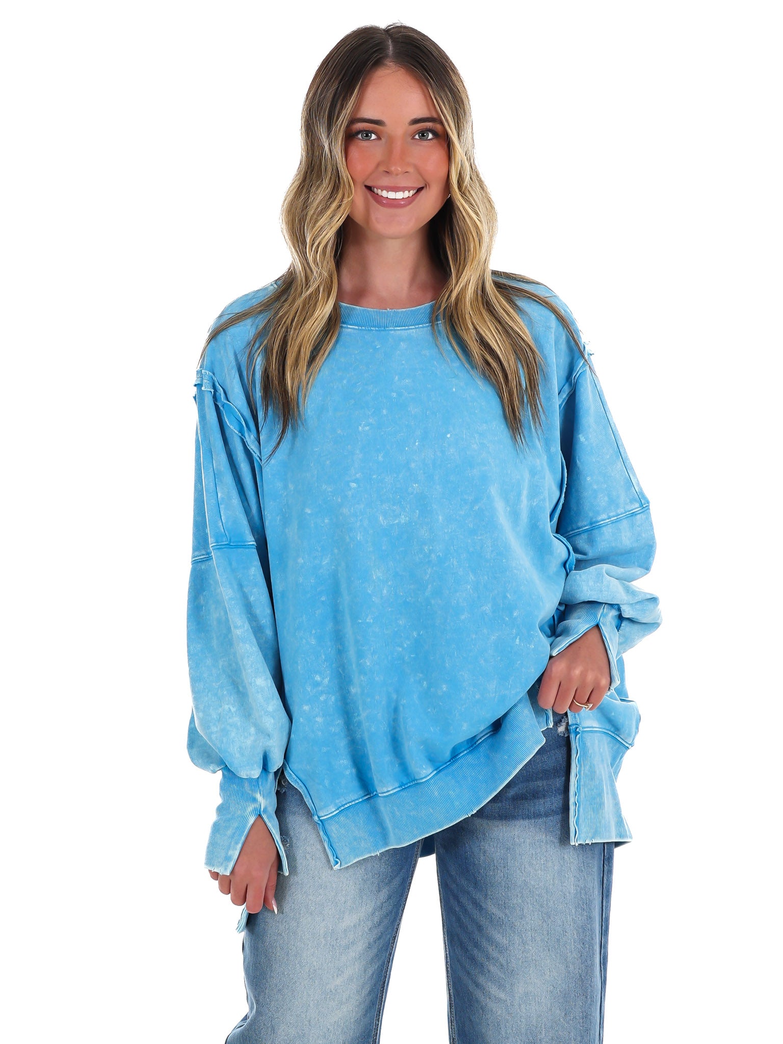 Lovely Life Acid Wash Sweatshirt