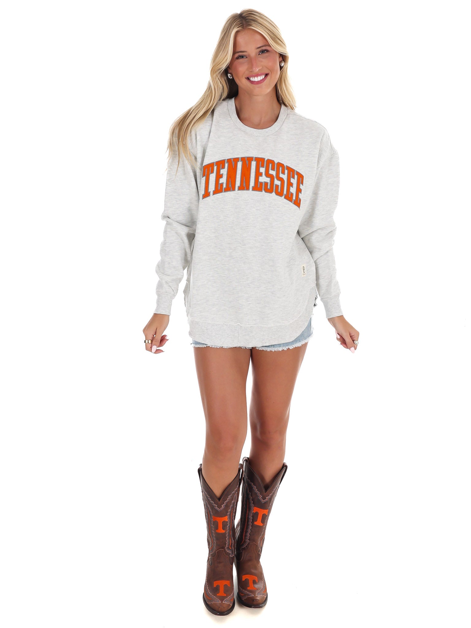 Tennessee Arched Tackle Twill Varsity Hi-Lo Sweatshirt