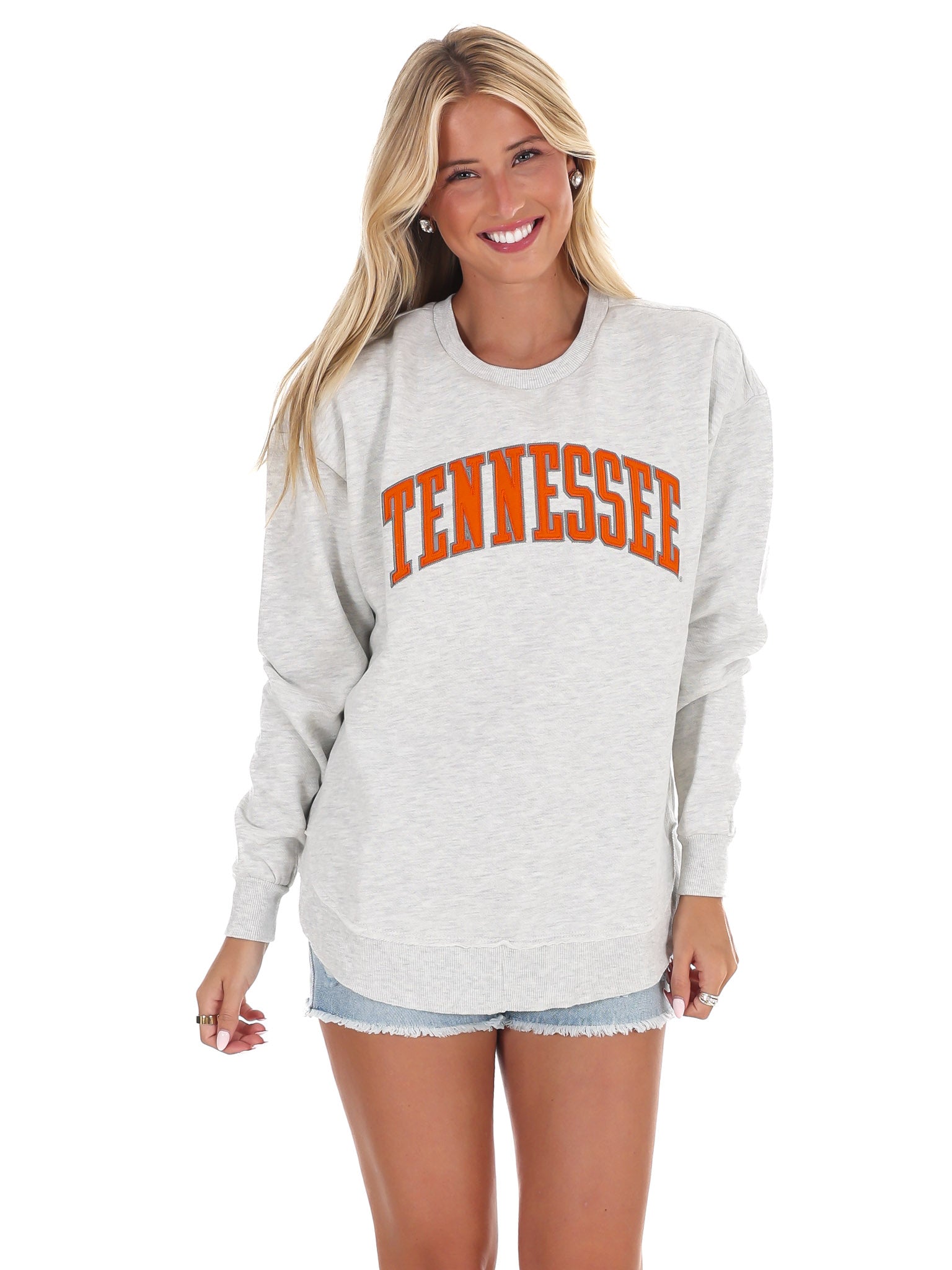 Tennessee Arched Tackle Twill Varsity Hi-Lo Sweatshirt