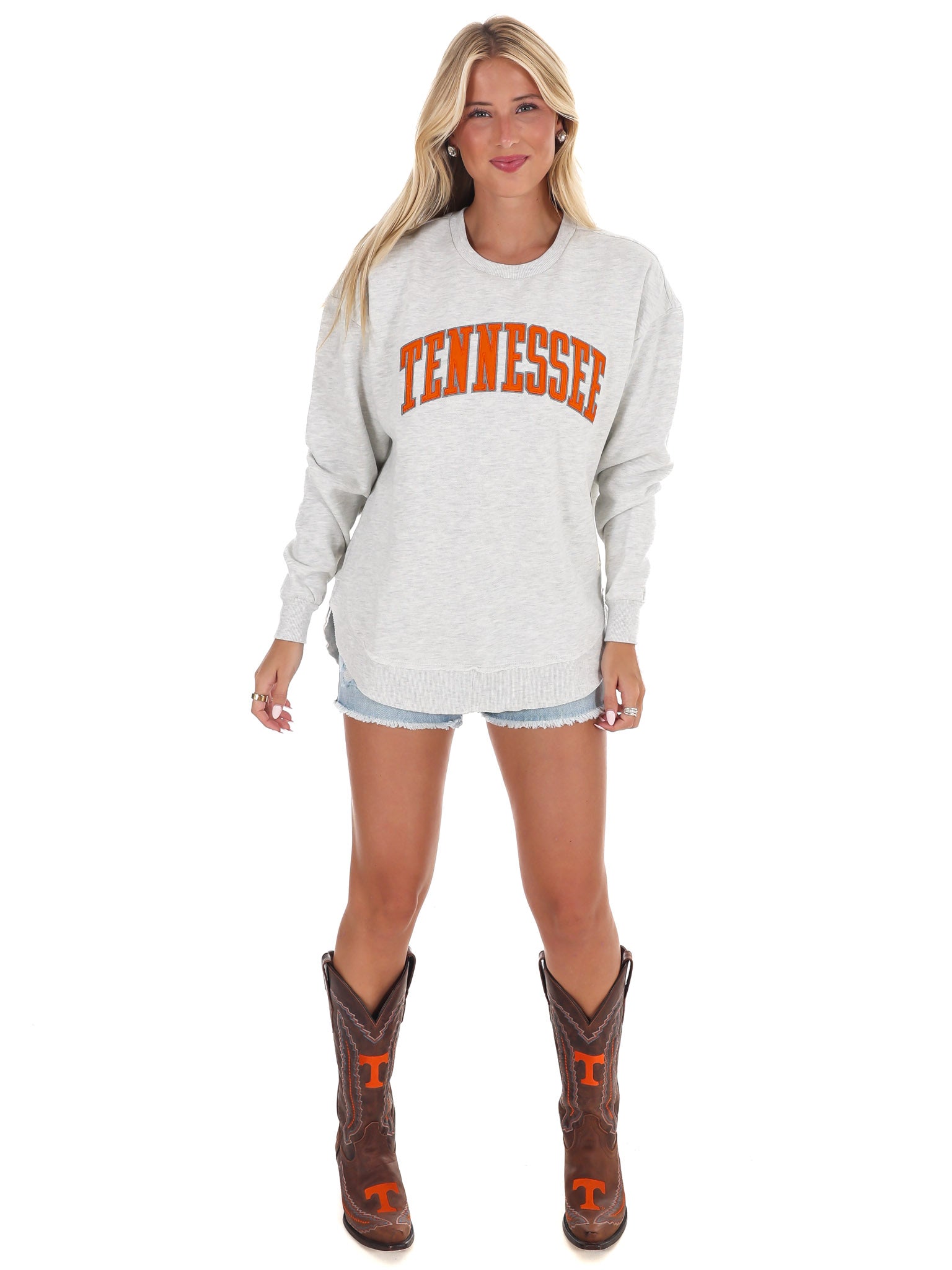 Tennessee Arched Tackle Twill Varsity Hi-Lo Sweatshirt