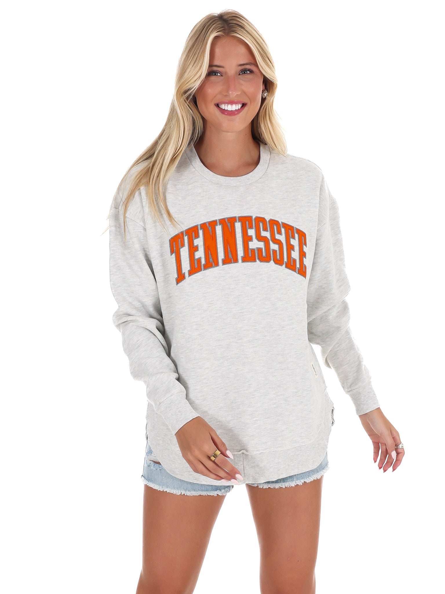Tennessee Arched Tackle Twill Varsity Hi-Lo Sweatshirt