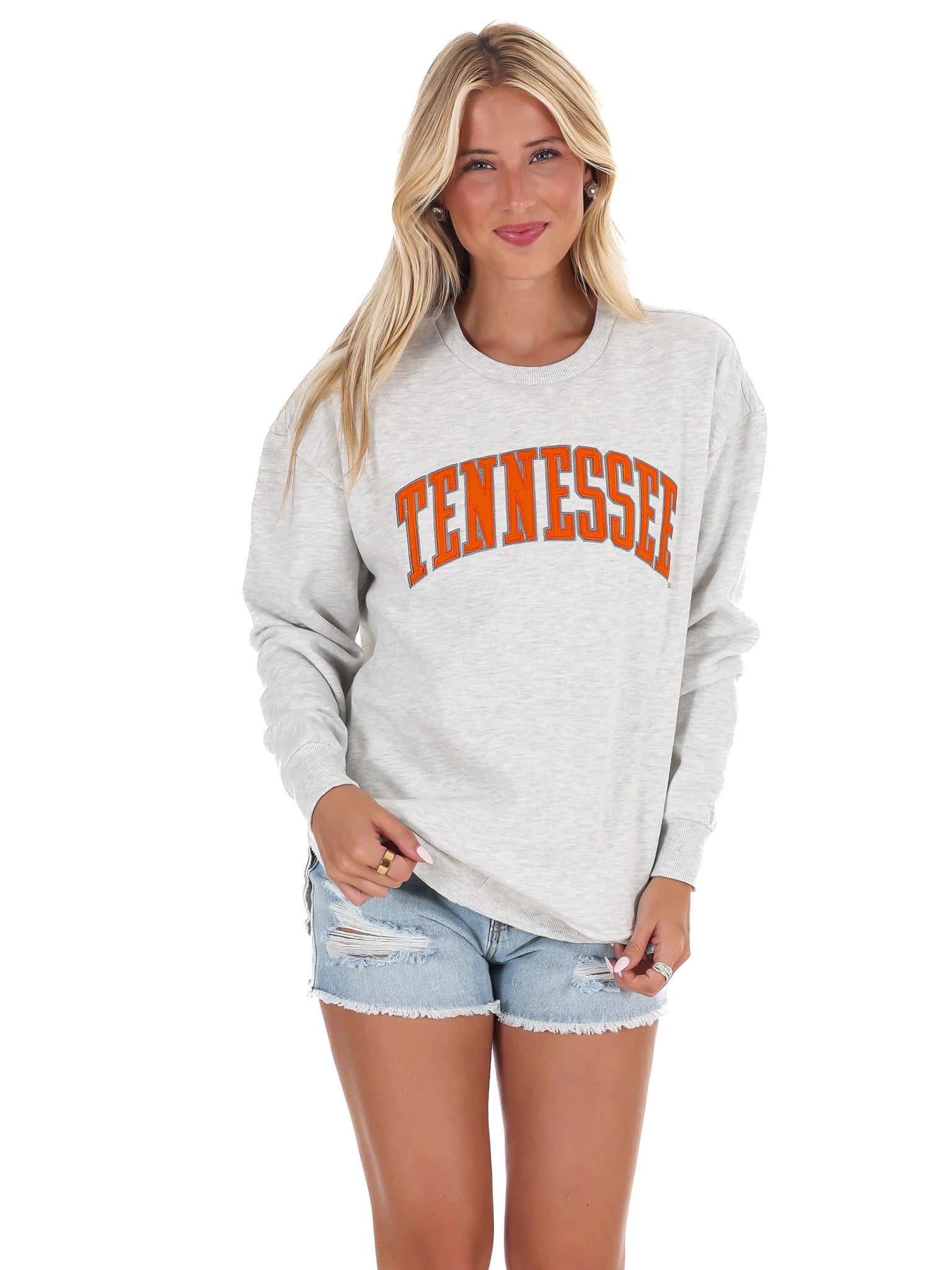 Tennessee Arched Tackle Twill Varsity Hi-Lo Sweatshirt